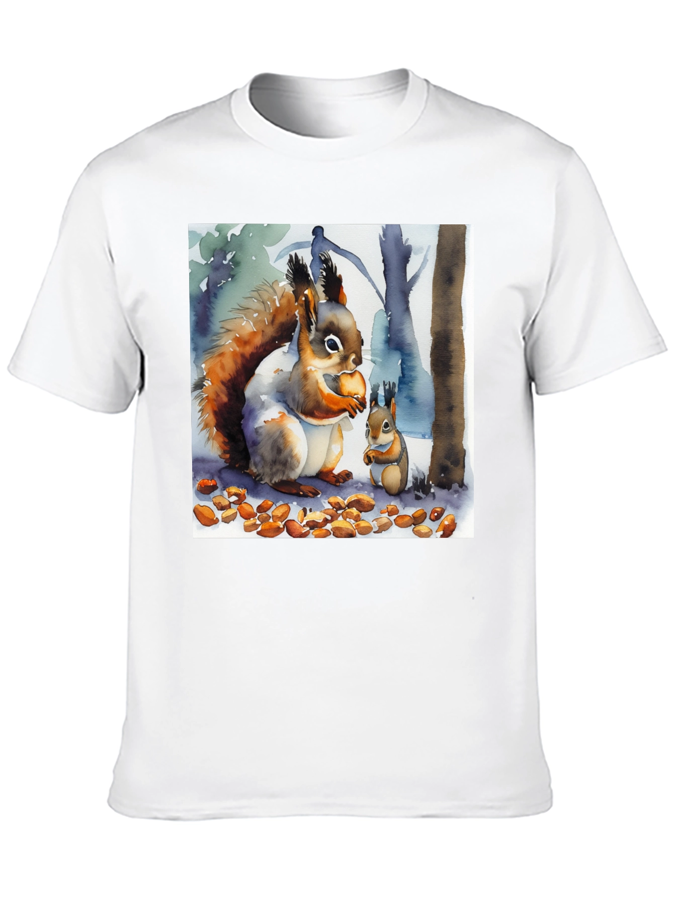 Squirrel Watercolor Art T-Shirt