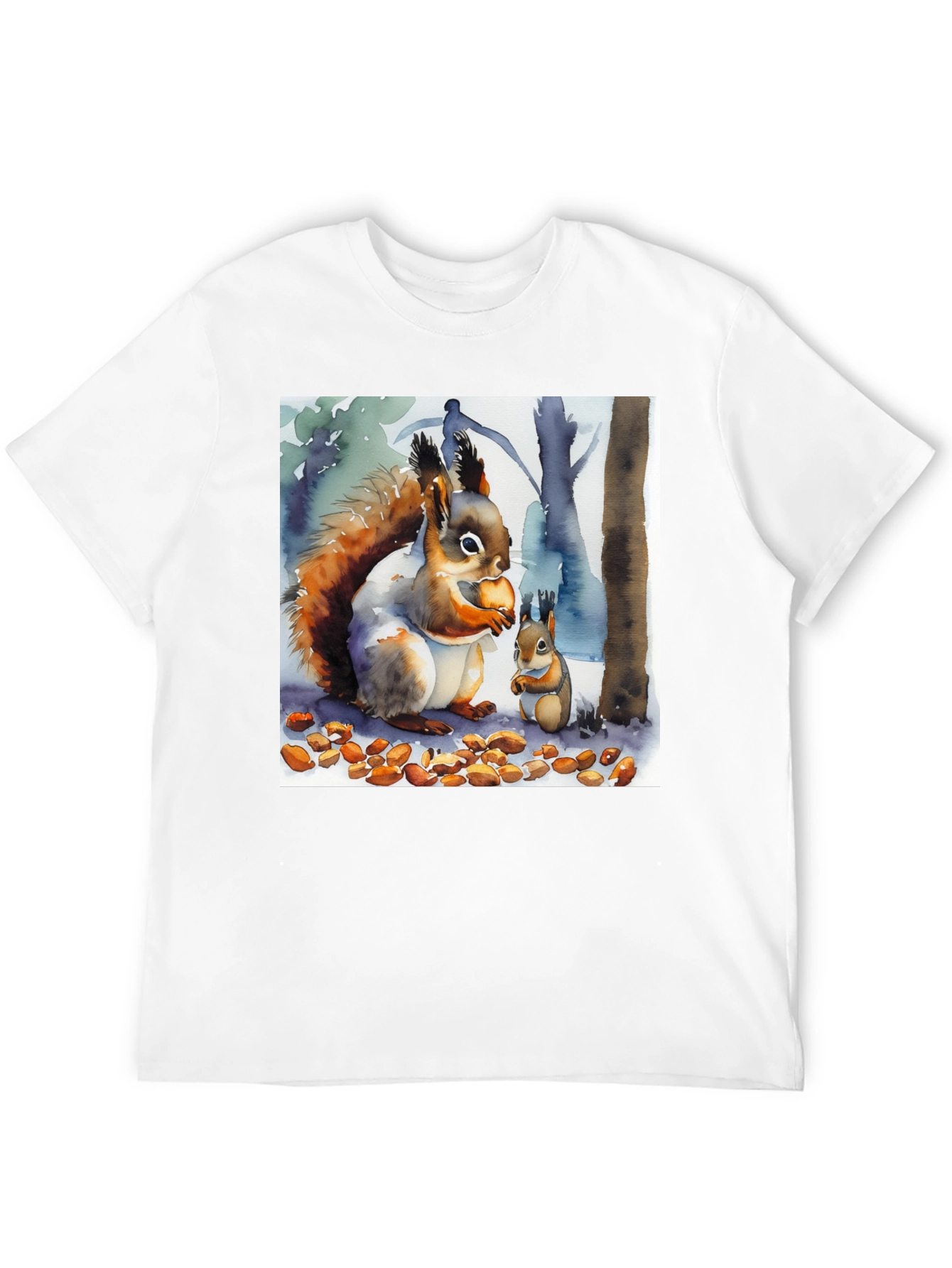 Squirrel Watercolor Art T-Shirt