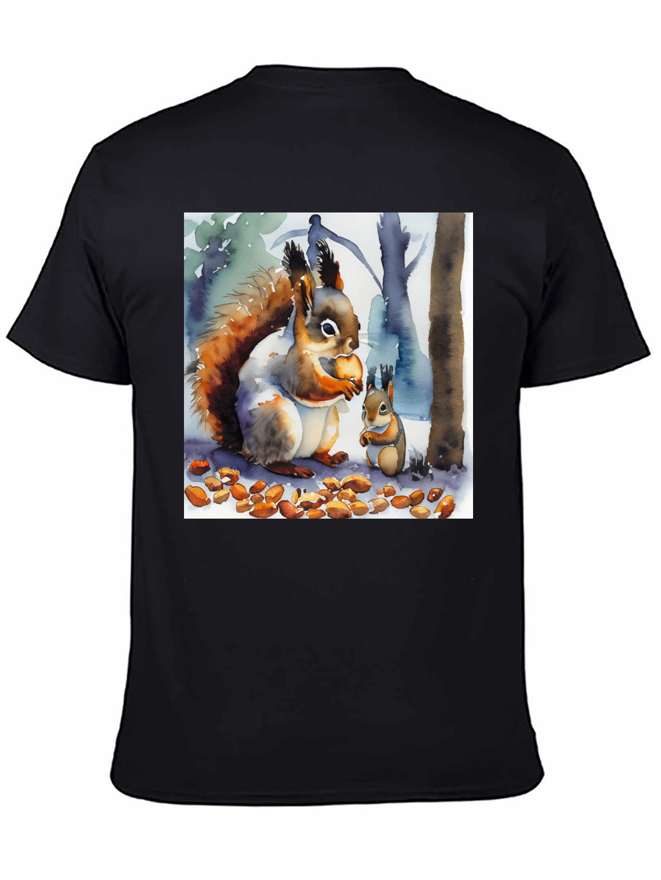 Squirrel Watercolor Art T-Shirt