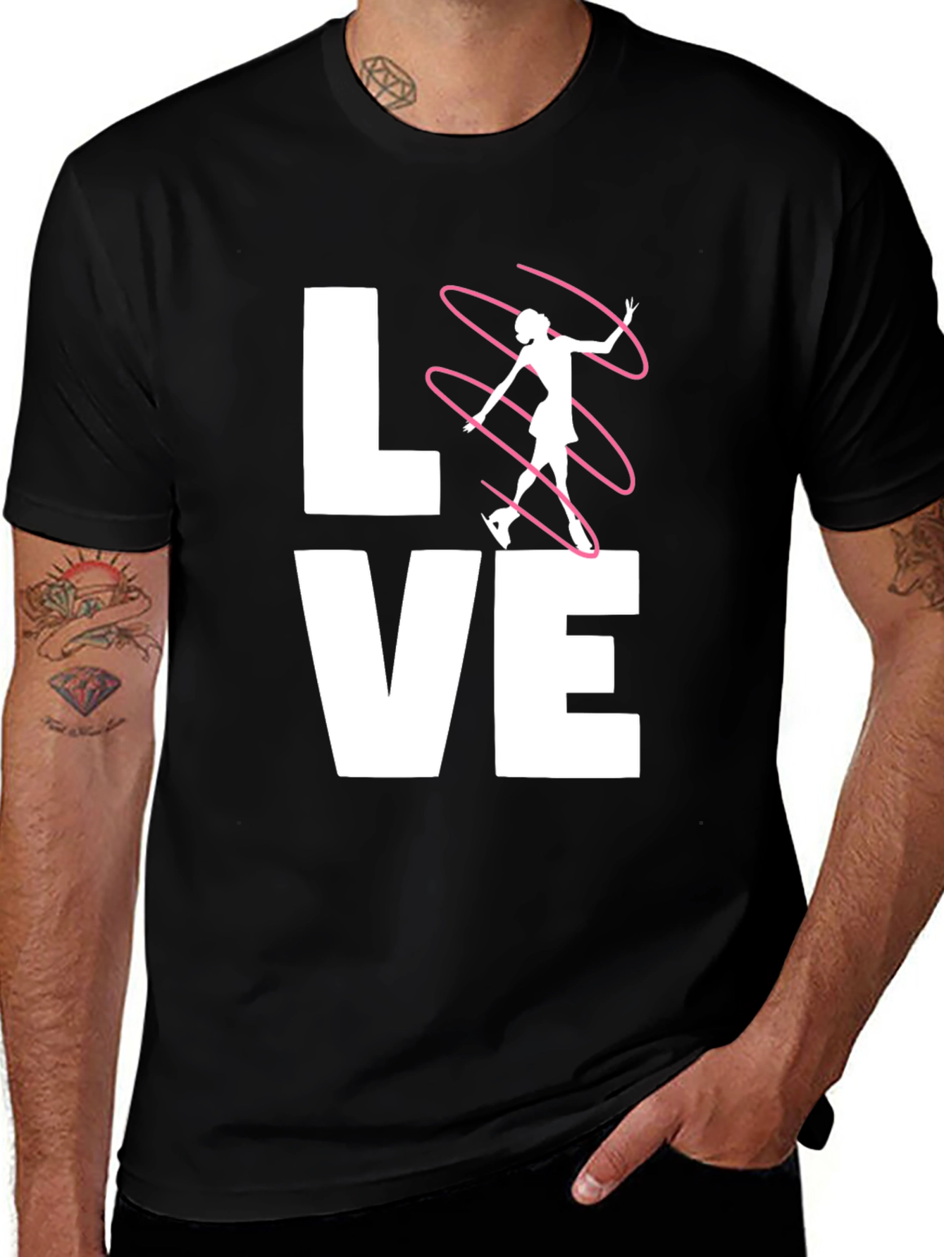 Figure Skating LOVE Graphic Tee - Black