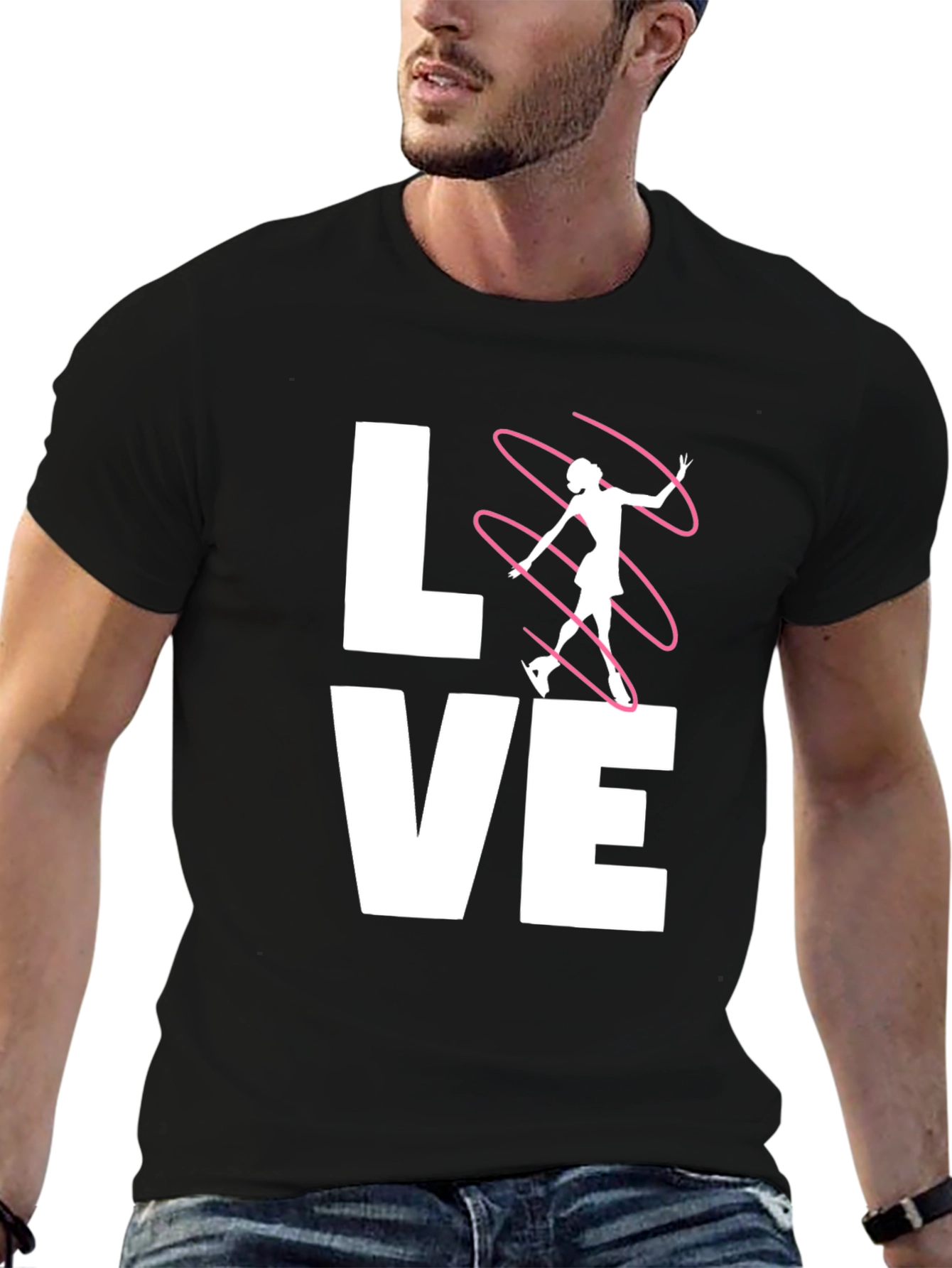 Figure Skating LOVE Graphic Tee - Black