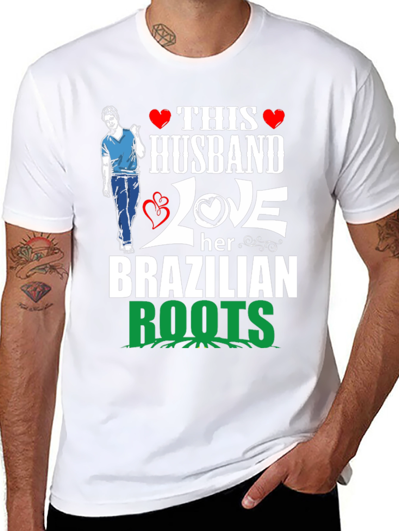 Husband Love Brazilian Roots Graphic T-Shirt