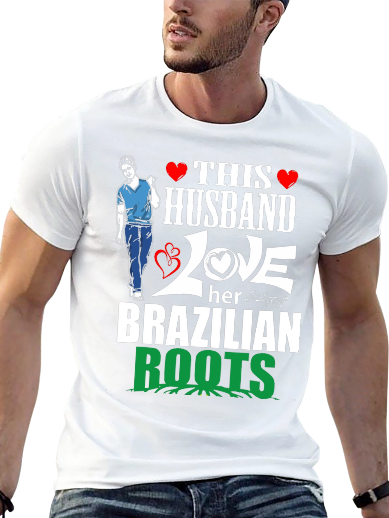 Husband Love Brazilian Roots Graphic T-Shirt