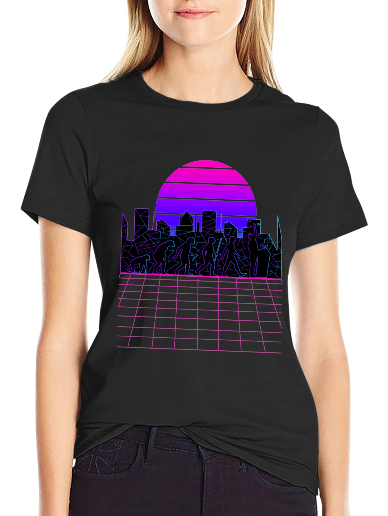 Retro Evolution T-Shirt - Synthwave Design