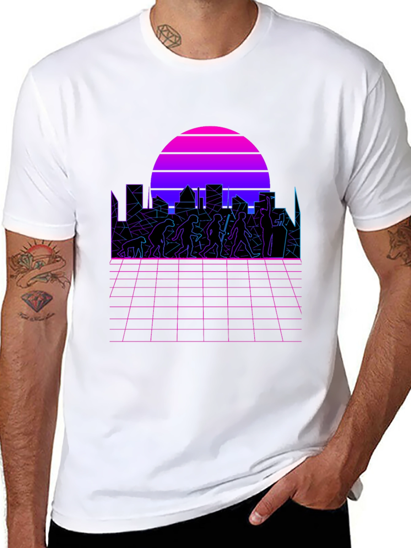 Retro Evolution T-Shirt - Synthwave Design