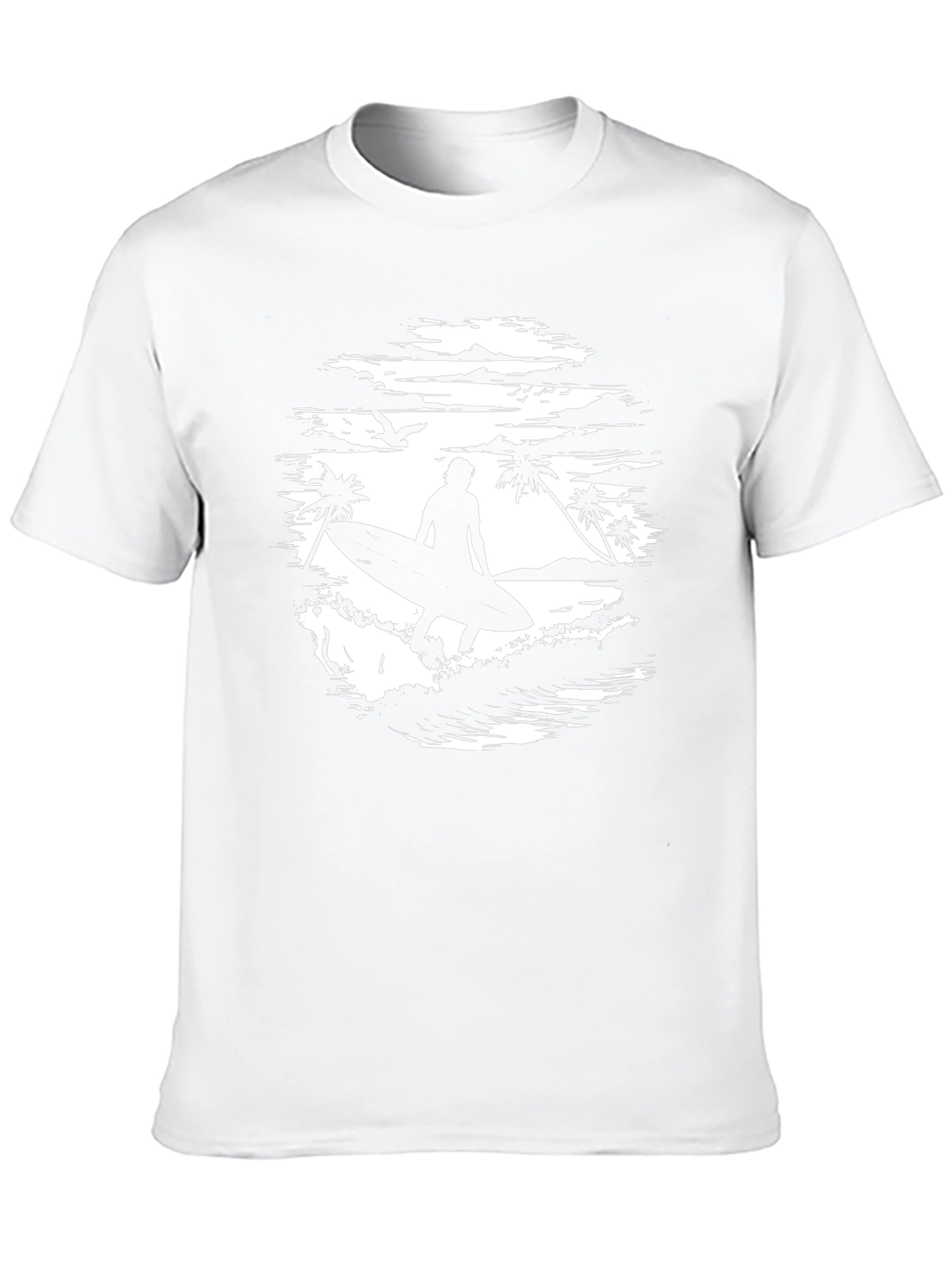 Surfer Silhouette Graphic Tee - Beach Vibes