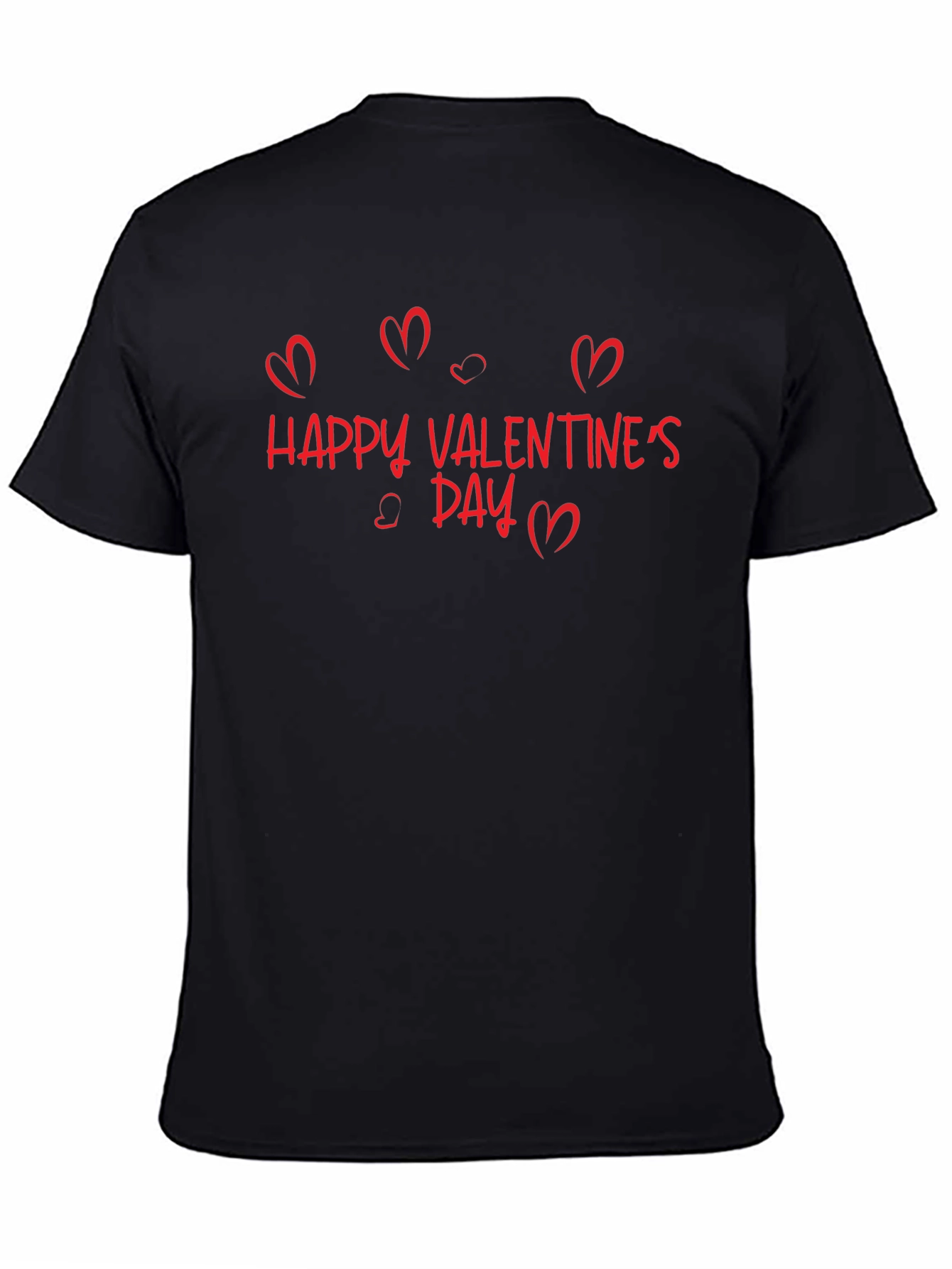 Happy Valentines Day Heart Tee - Black