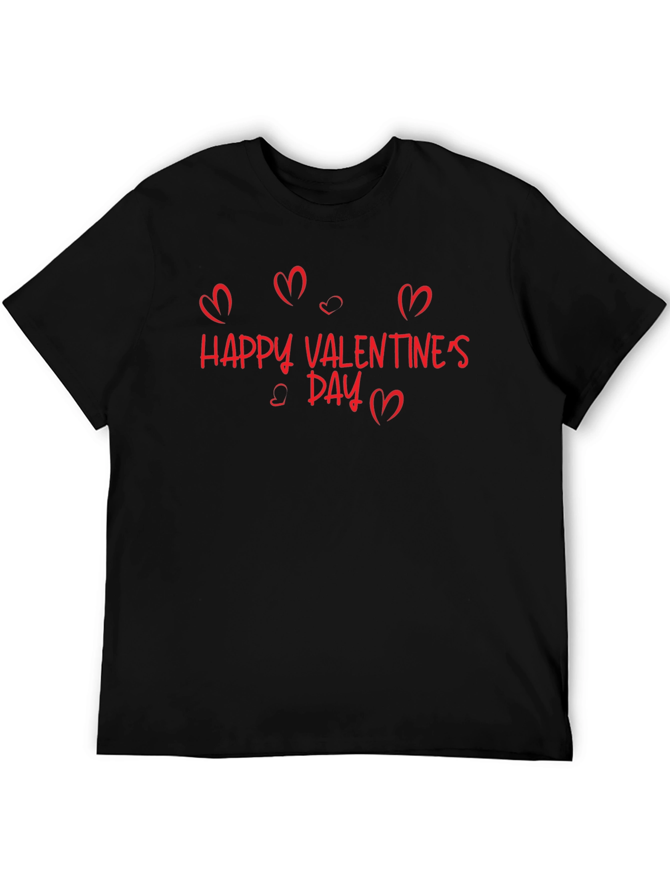 Happy Valentines Day Heart Tee - Black