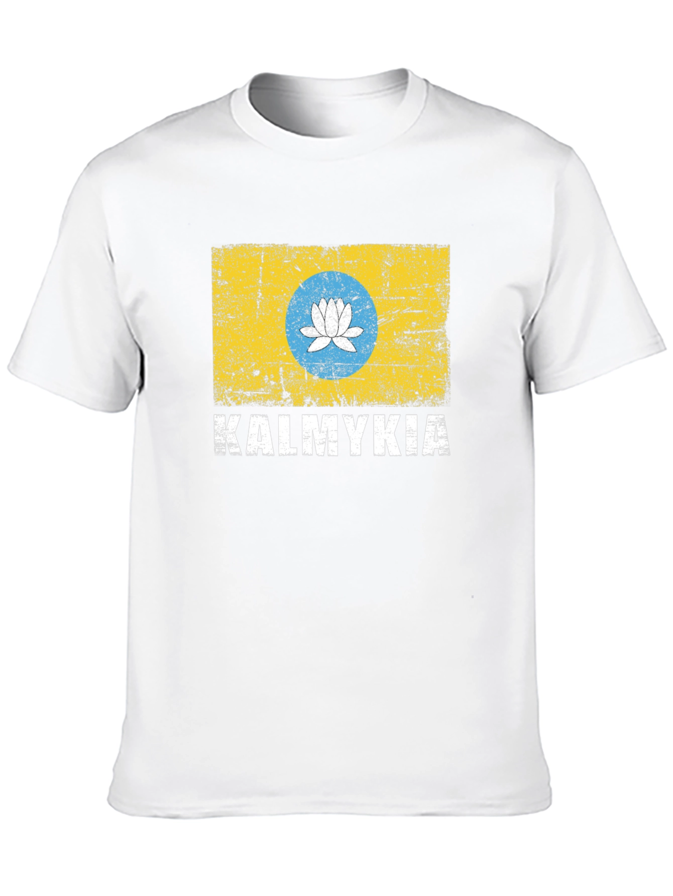 Kalmykia Flag T-Shirt - Distressed Design