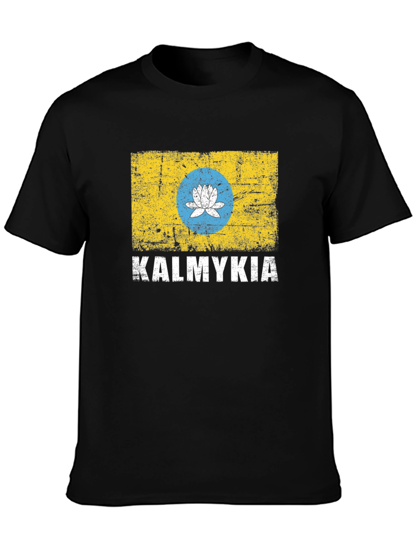 Kalmykia Flag T-Shirt - Distressed Design