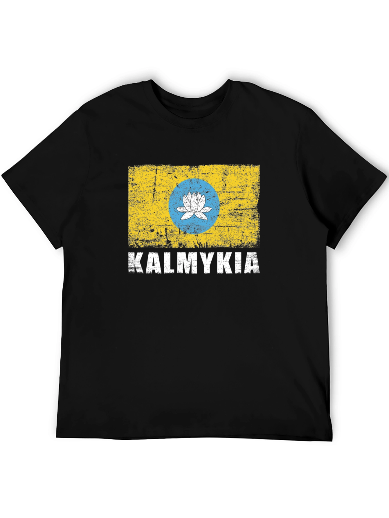 Kalmykia Flag T-Shirt - Distressed Design