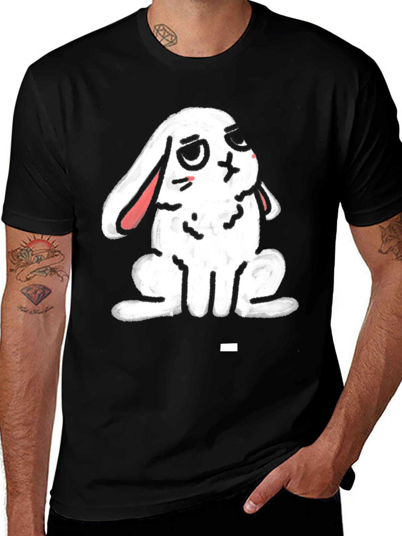 Sad Bunny Graphic Tee - Unisex Black T-Shirt