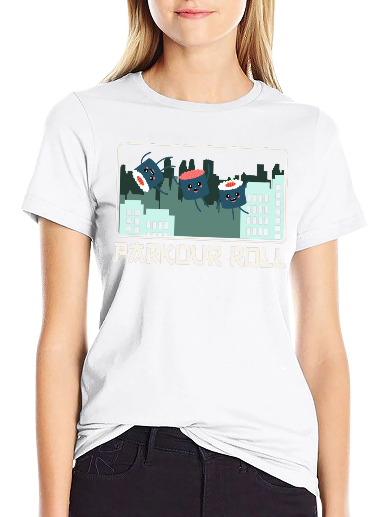 Parkour Roll Sushi Graphic T-Shirt