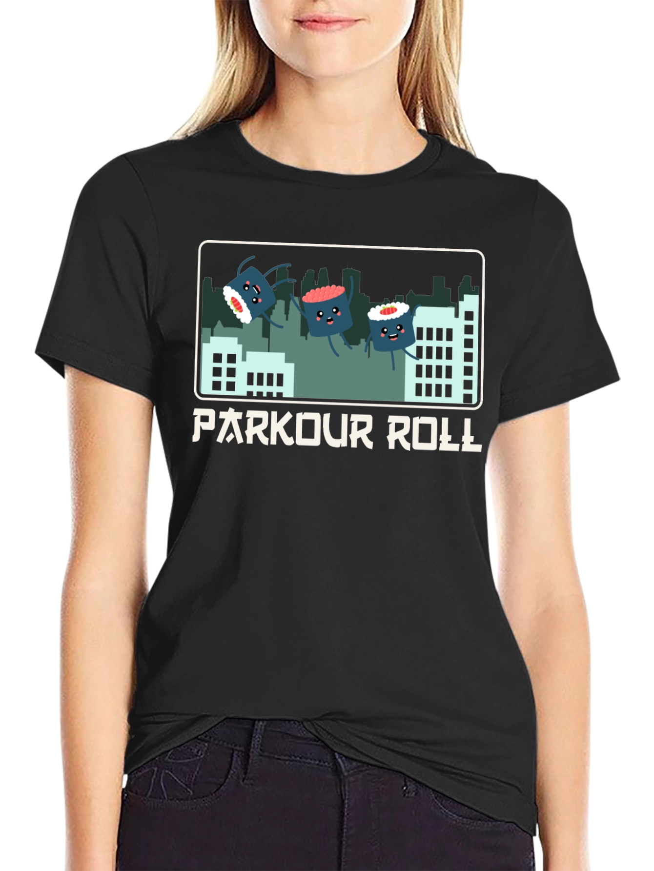 Parkour Roll Sushi Graphic T-Shirt