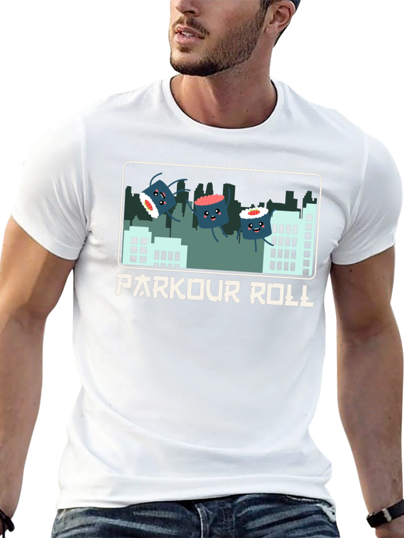 Parkour Roll Sushi Graphic T-Shirt
