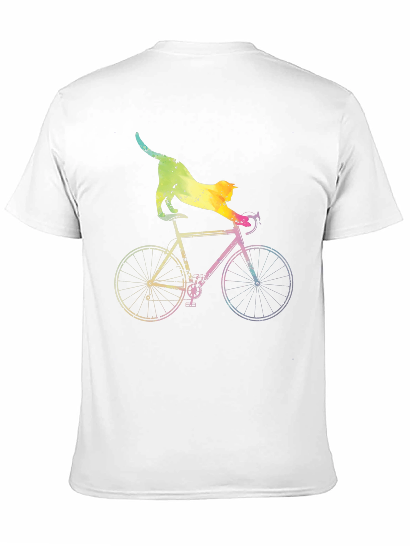Cat Riding Bike Graphic T-Shirt