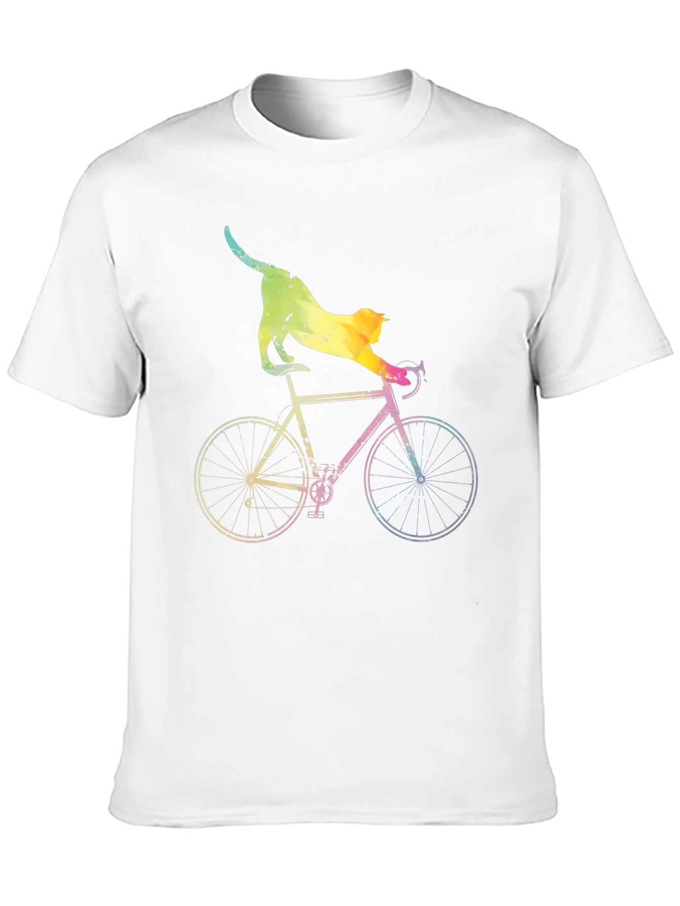 Cat Riding Bike Graphic T-Shirt