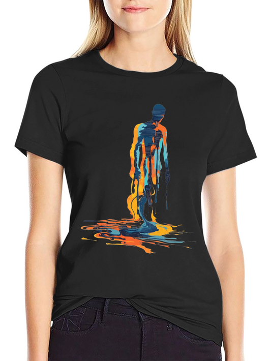 Abstract Figure Graphic Tee - Mens Black T-Shirt