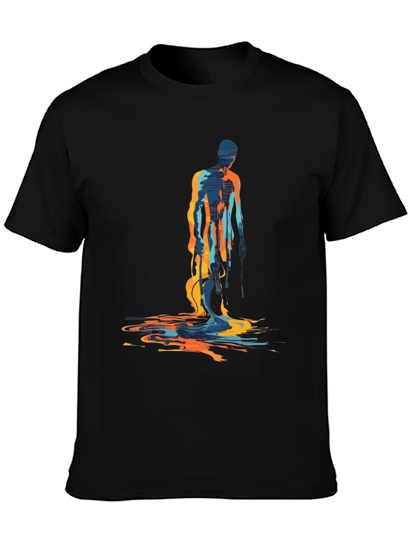 Abstract Figure Graphic Tee - Mens Black T-Shirt
