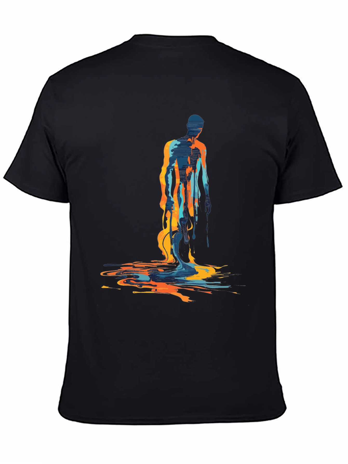 Abstract Figure Graphic Tee - Mens Black T-Shirt