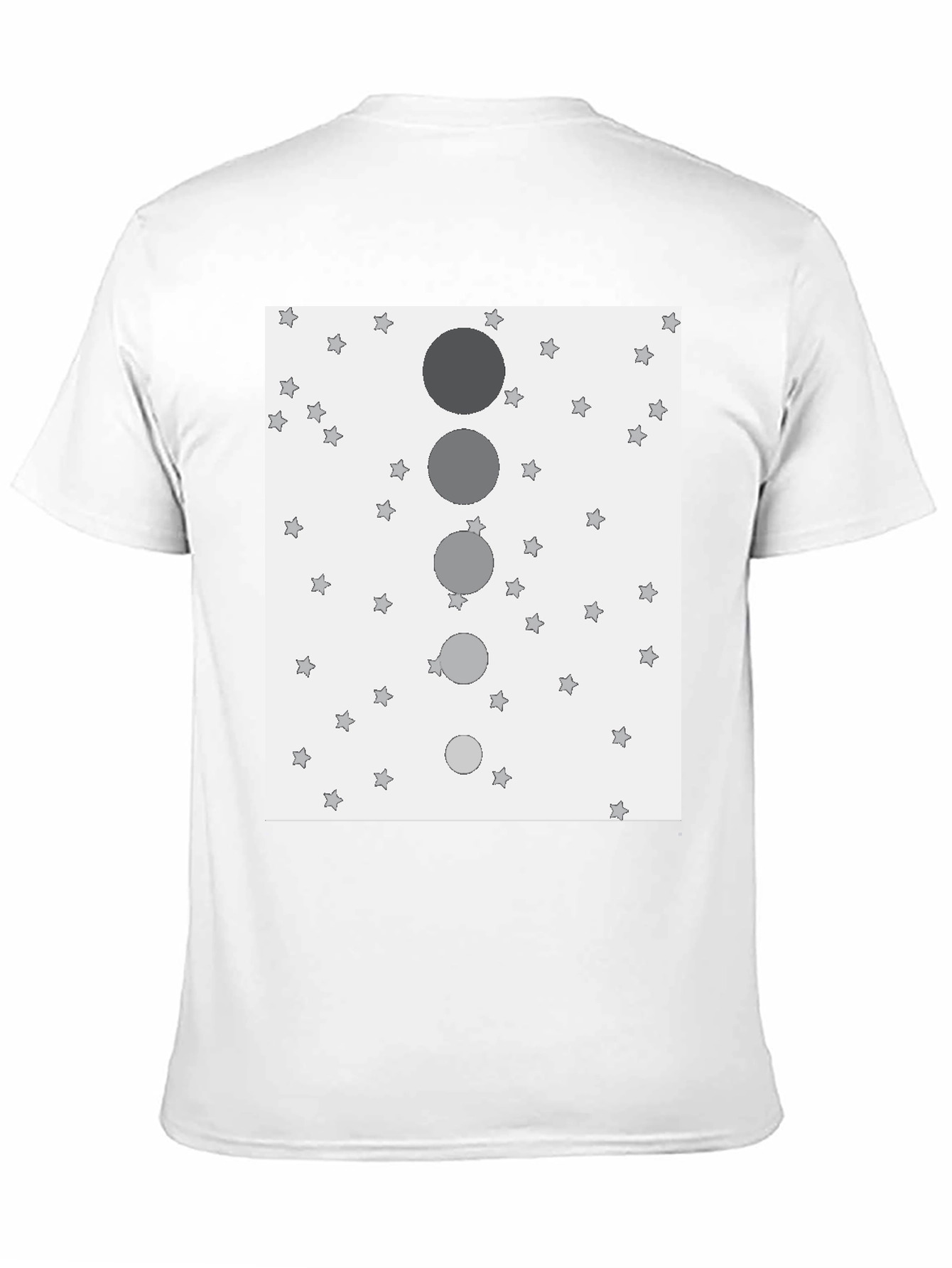 Stylish Black T-Shirt with Starry Sky & Moon Design