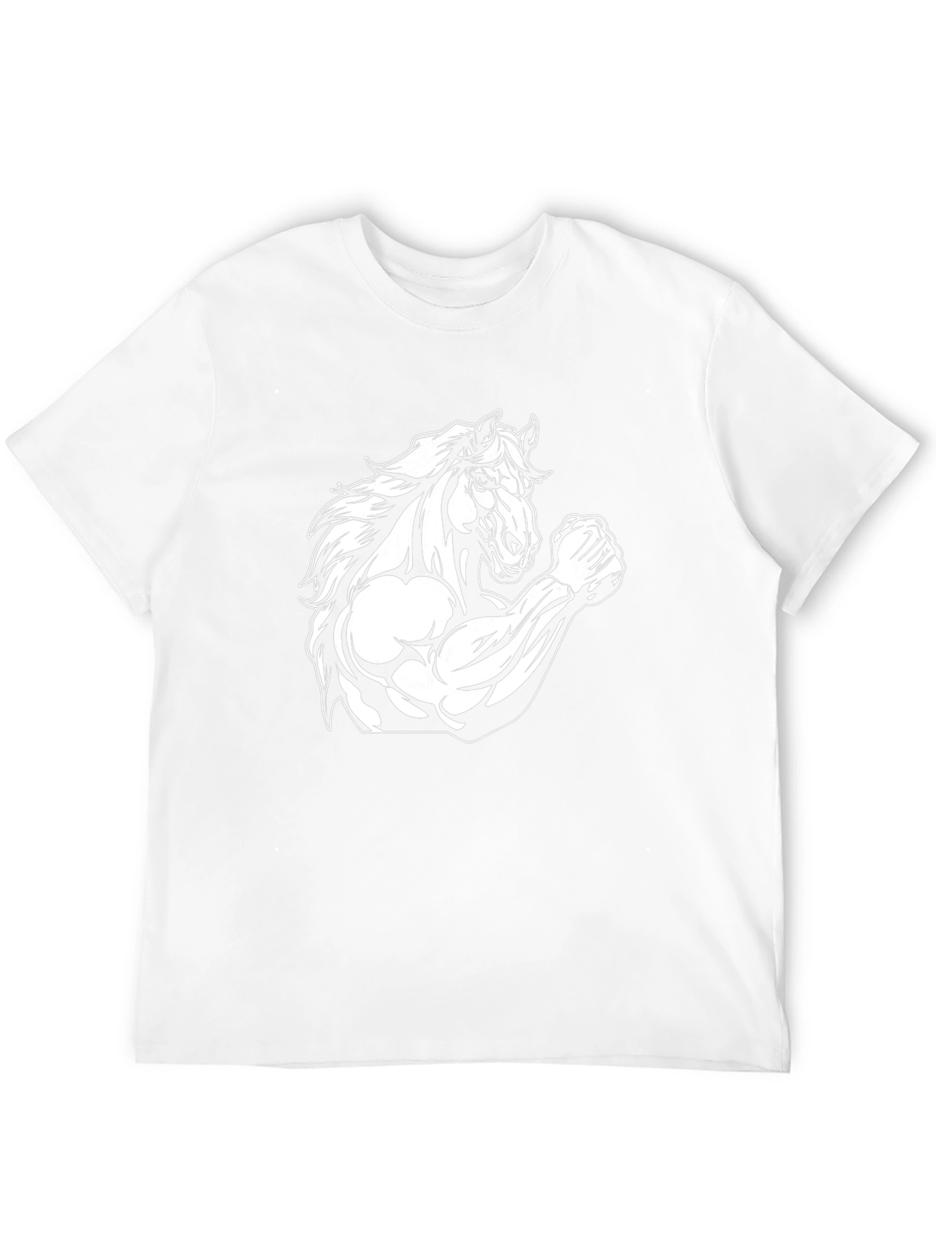 Horse Flex Muscle Mens Black Graphic T-Shirt