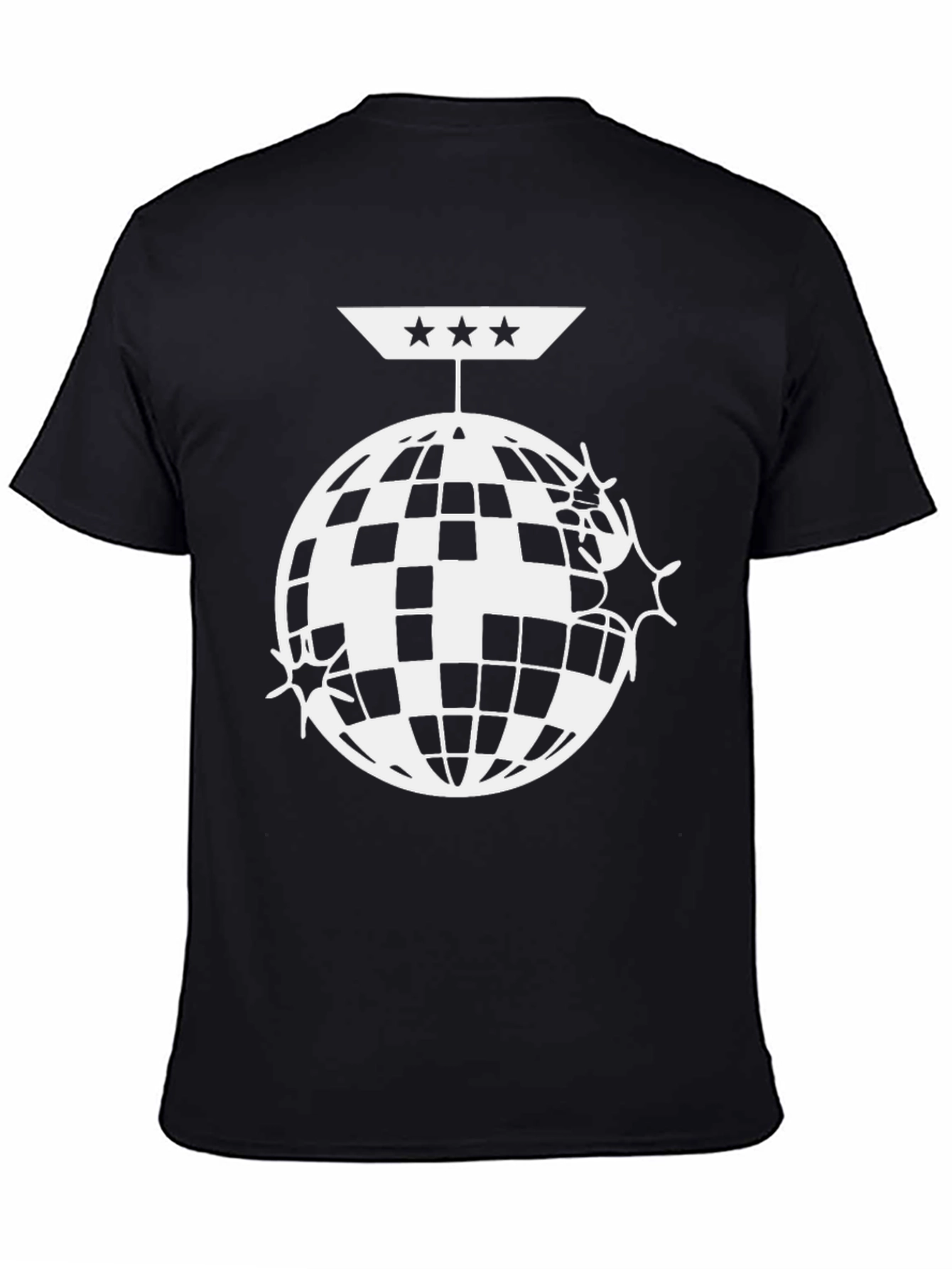 Disco Ball Graphic Tee - Black Cotton Blend