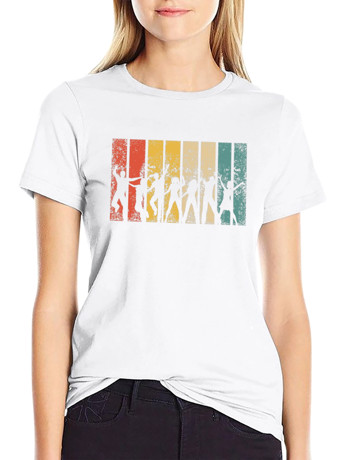 Retro Dance Silhouette Black T-Shirt