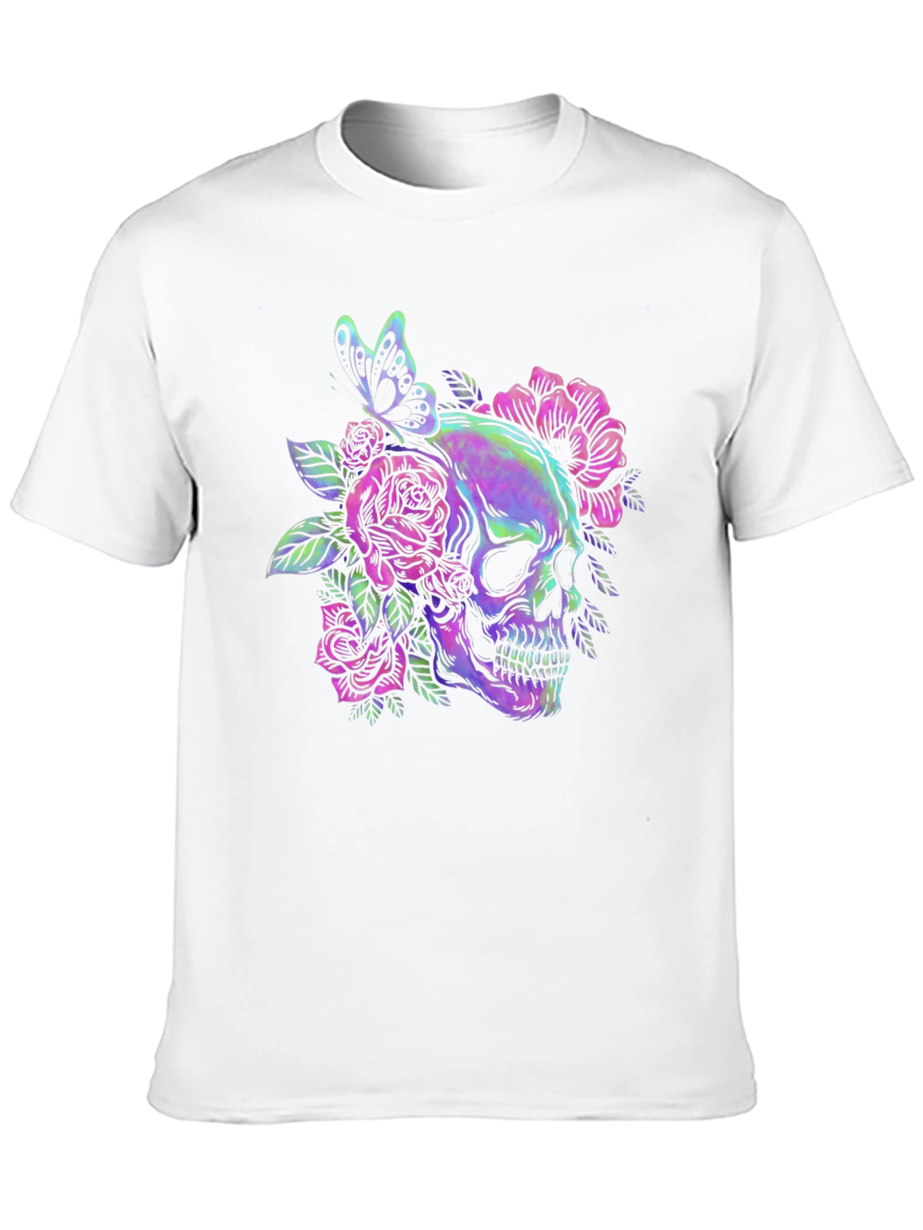 Skull & Roses Graphic Tee - Mens Black T-Shirt