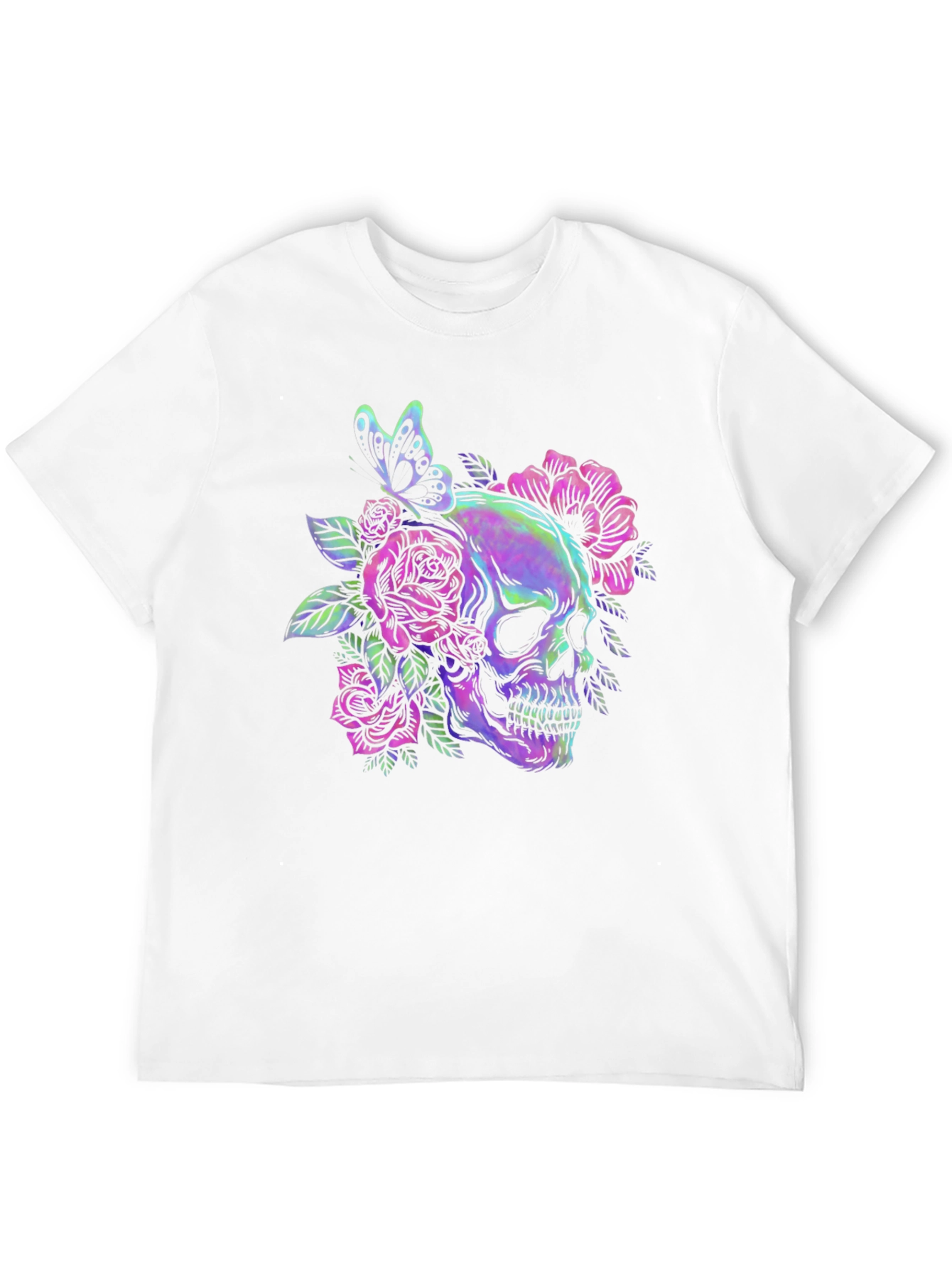Skull & Roses Graphic Tee - Mens Black T-Shirt