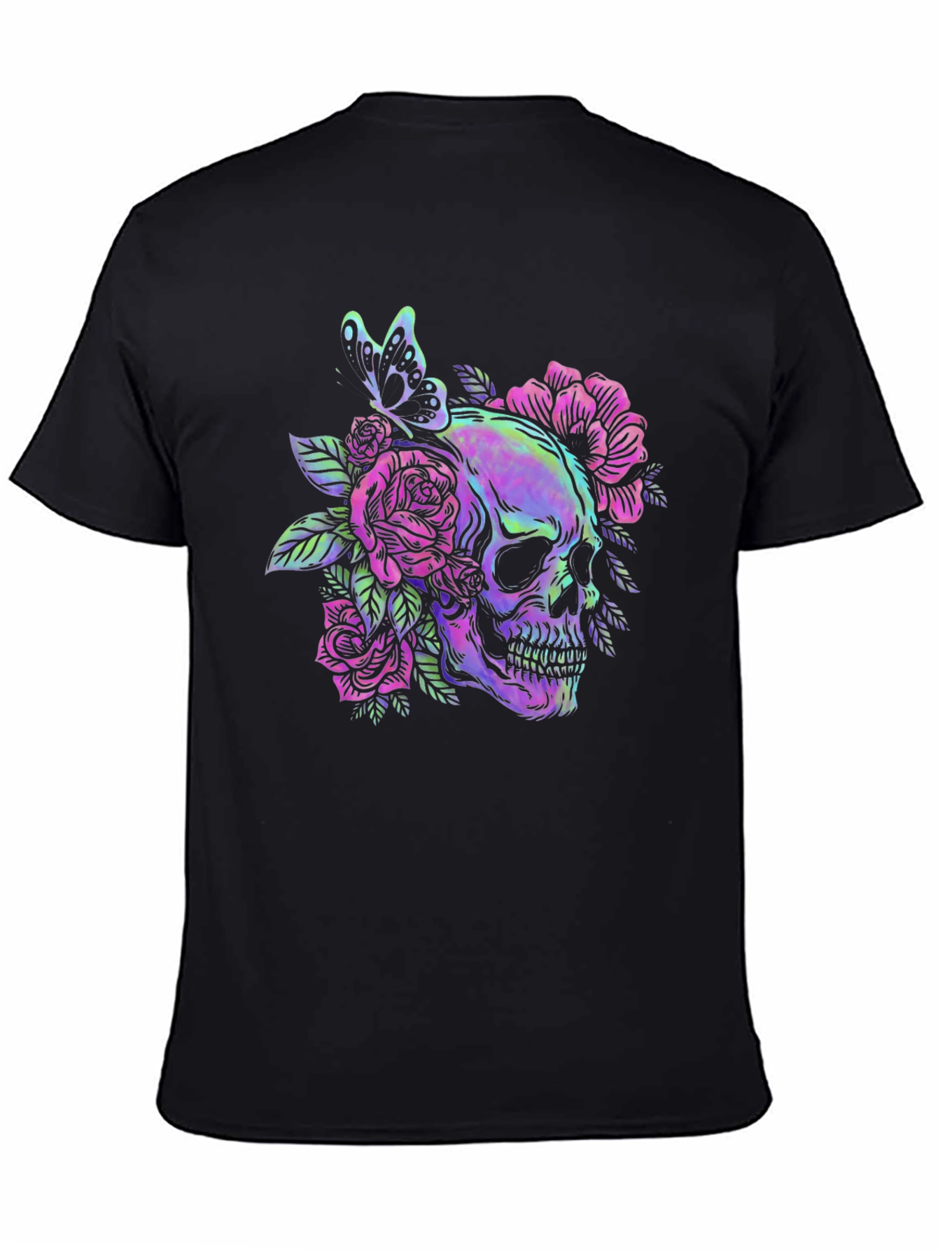 Skull & Roses Graphic Tee - Mens Black T-Shirt