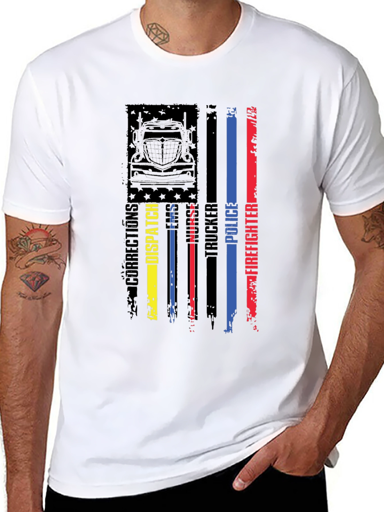 American Flag First Responder Graphic Tee
