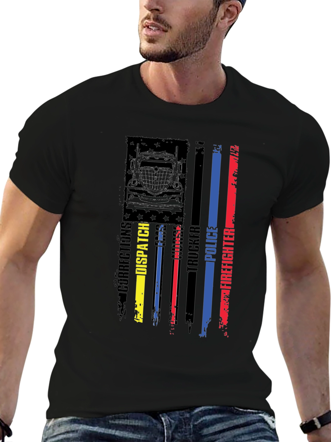 American Flag First Responder Graphic Tee