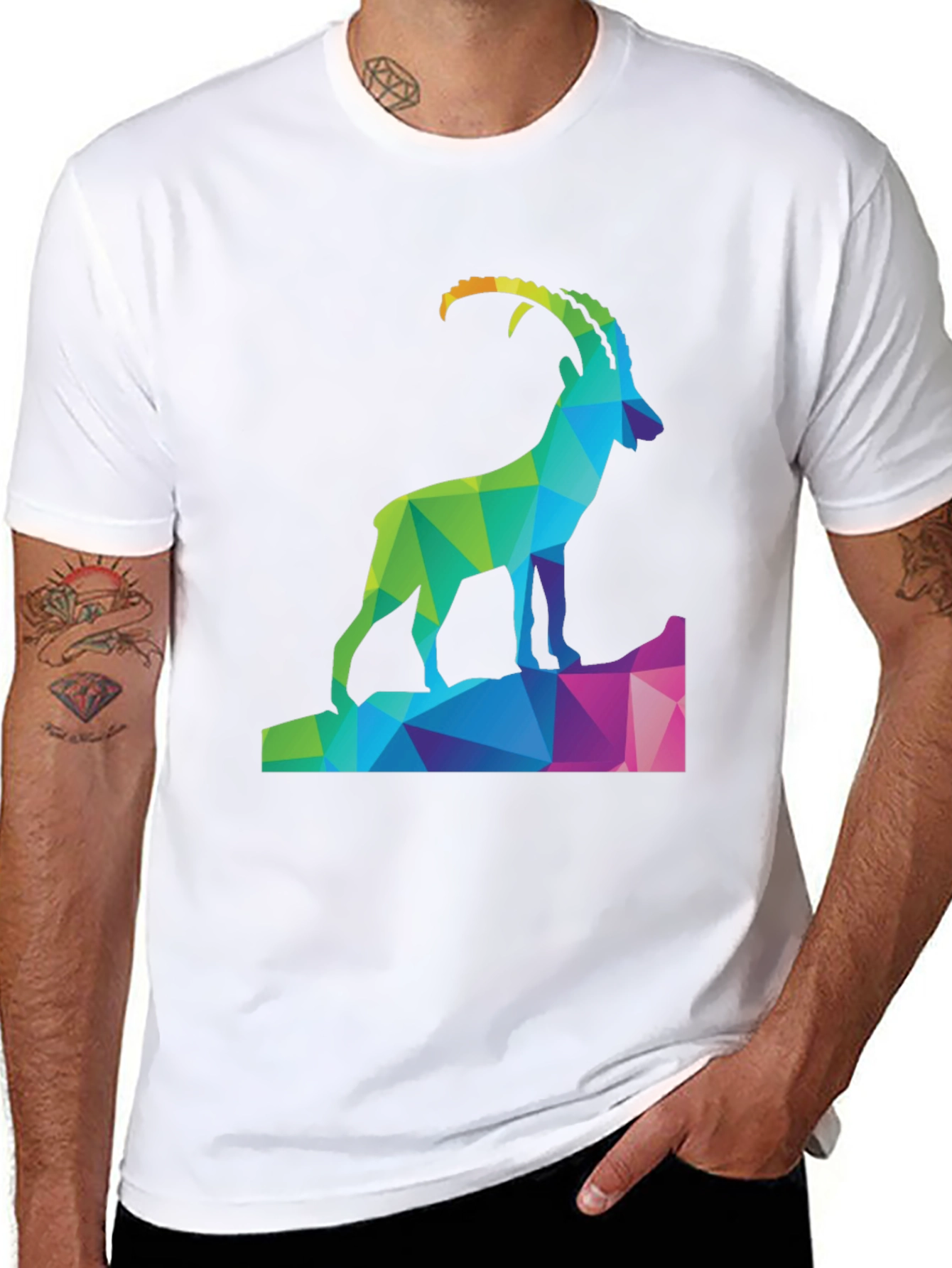 Geometric Ibex Mountain T-Shirt