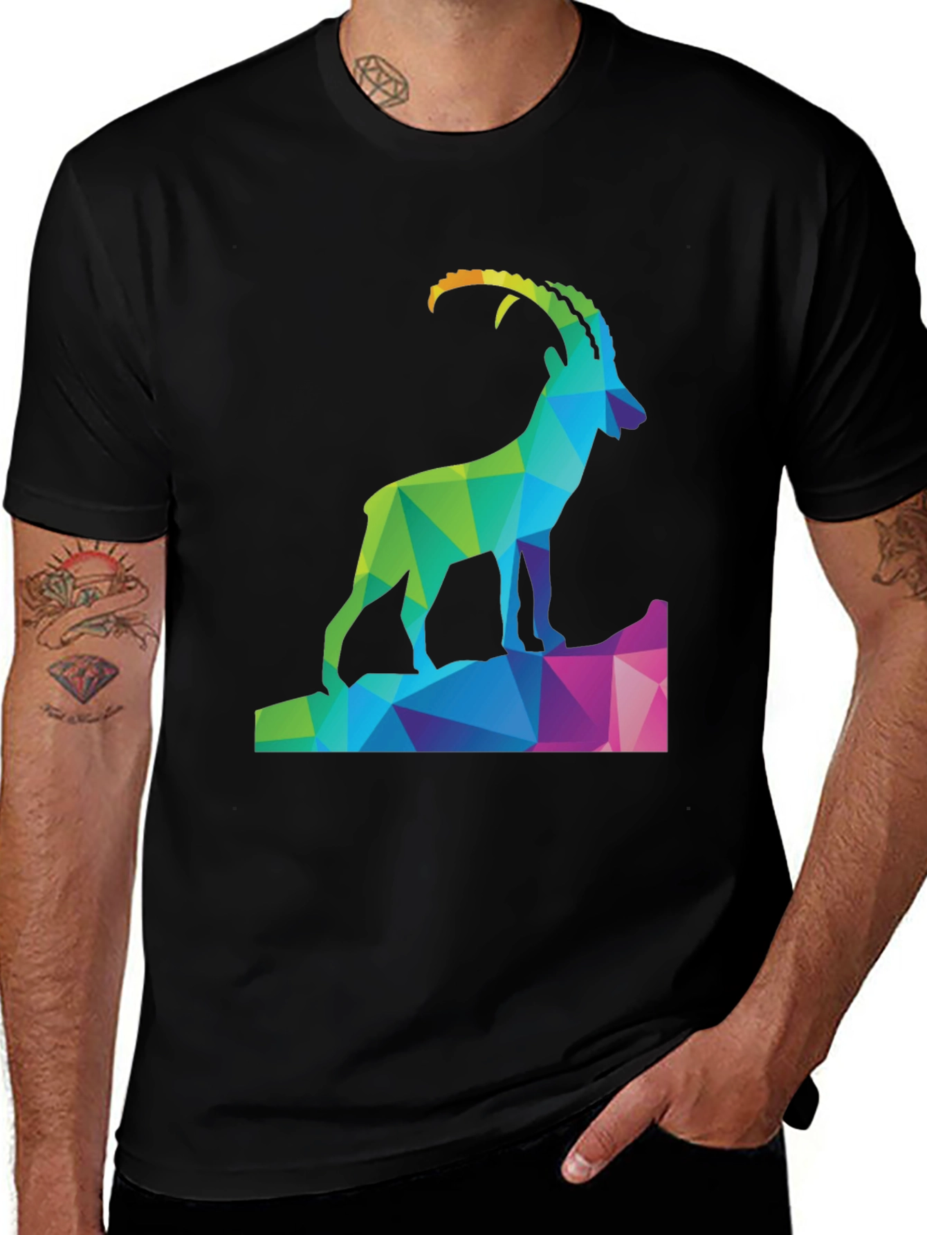 Geometric Ibex Mountain T-Shirt