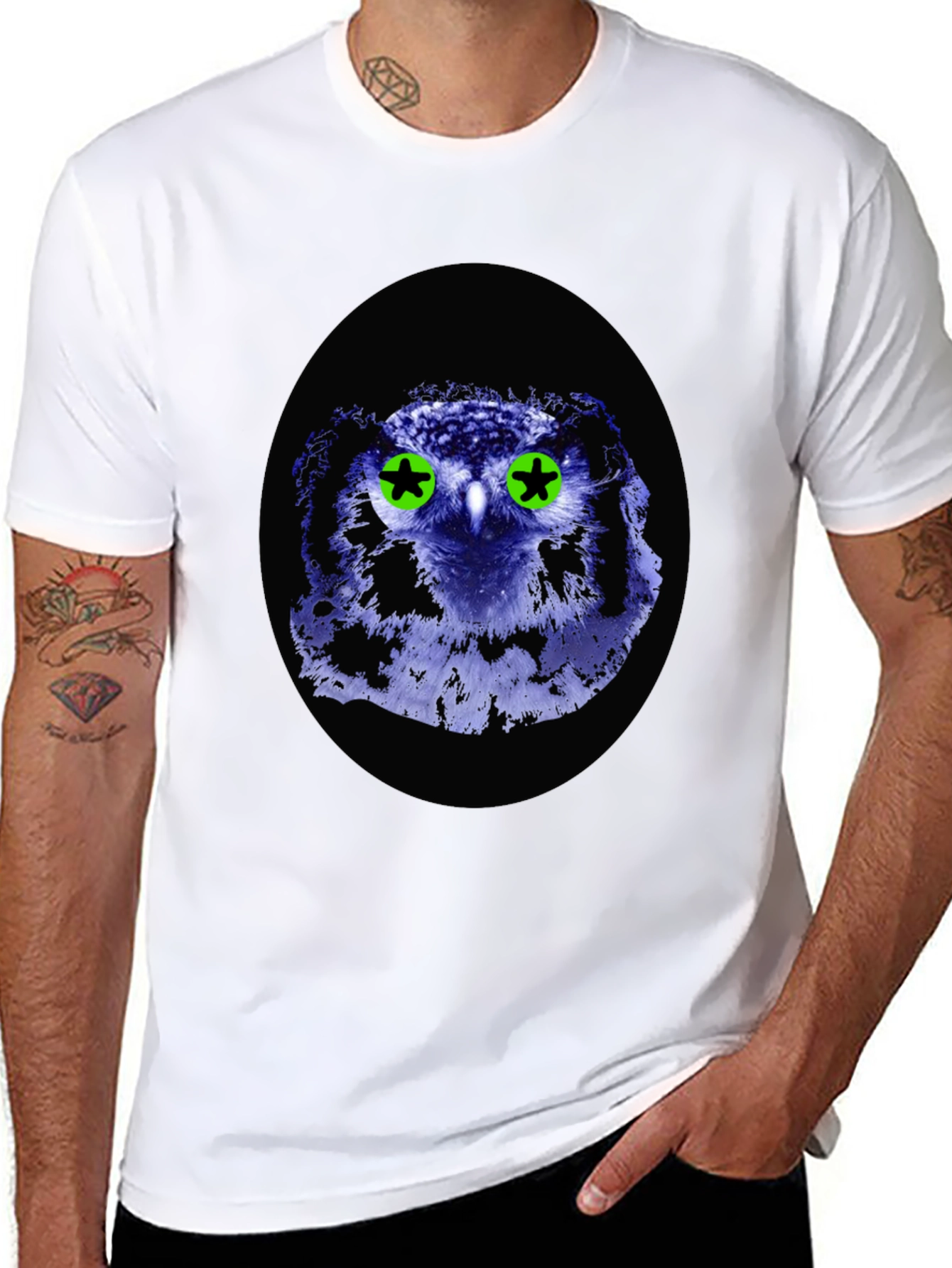 Owl Graphic Tee - Black Cotton Blend