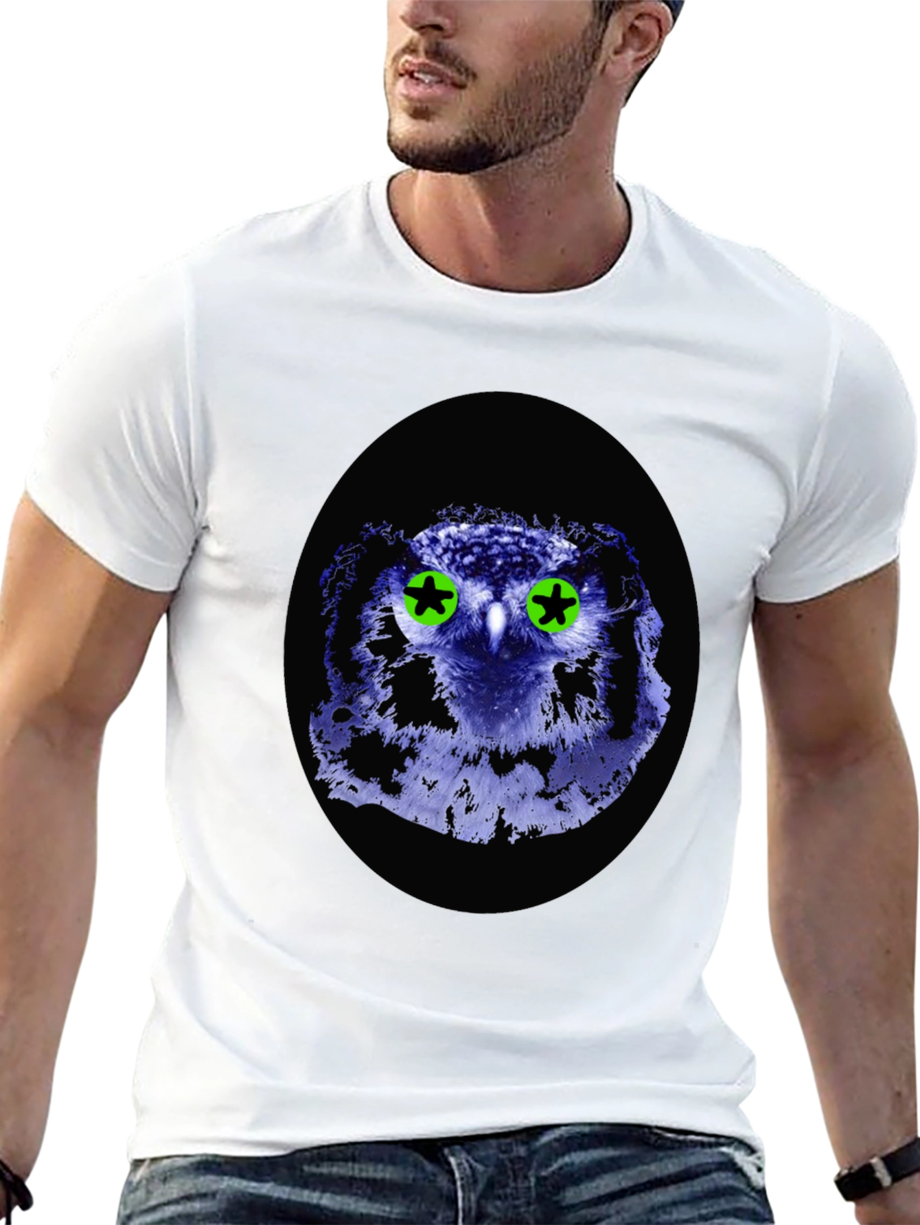 Owl Graphic Tee - Black Cotton Blend
