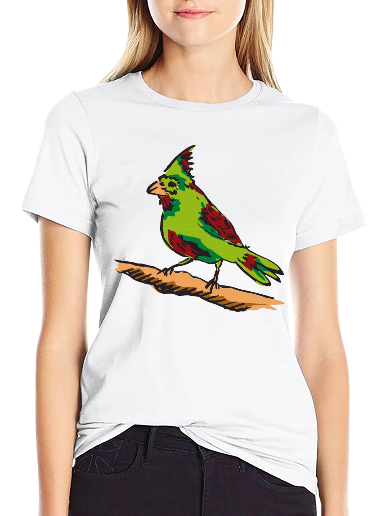 Green Cardinal Graphic Print T-Shirt