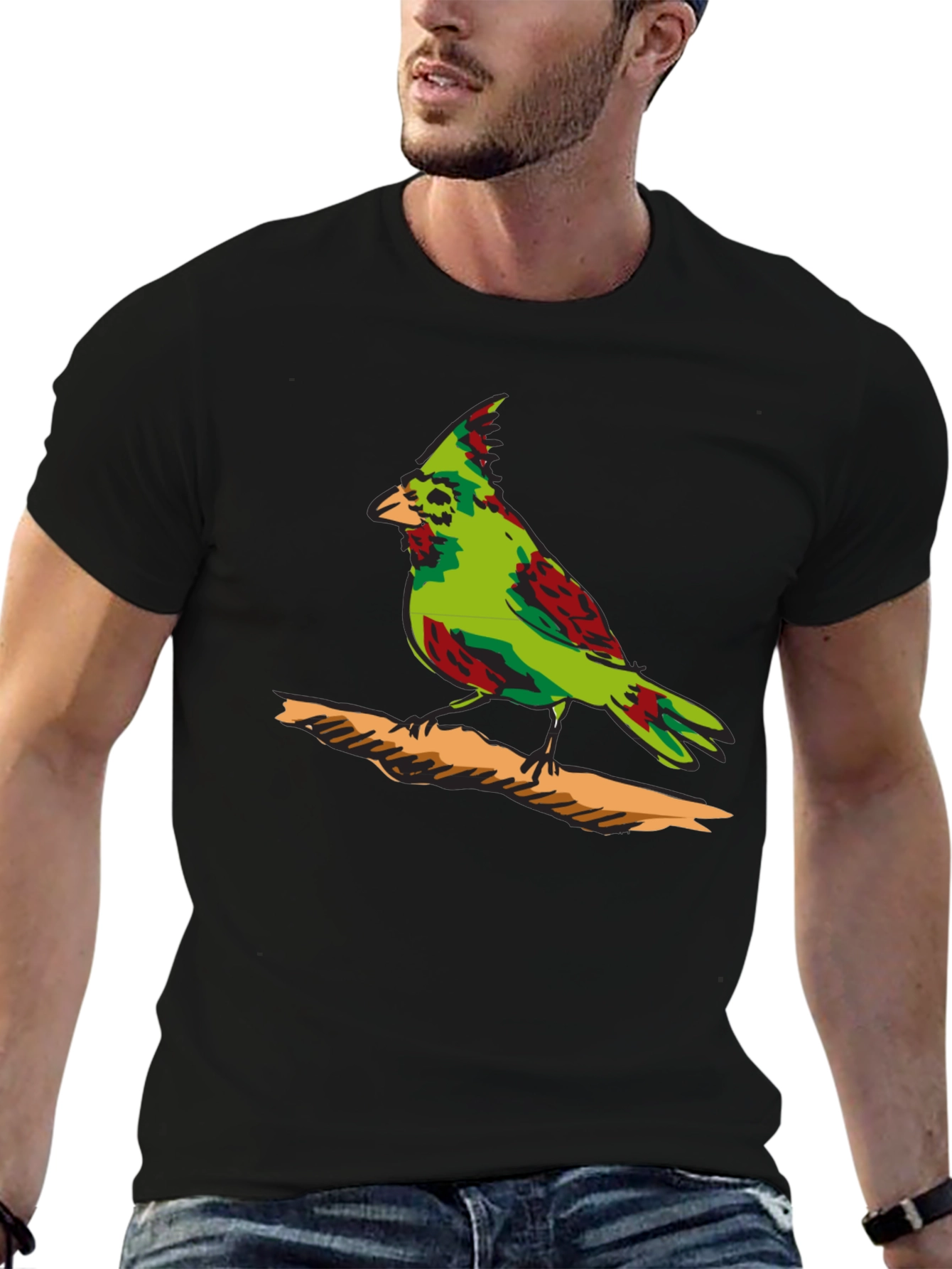 Green Cardinal Graphic Print T-Shirt