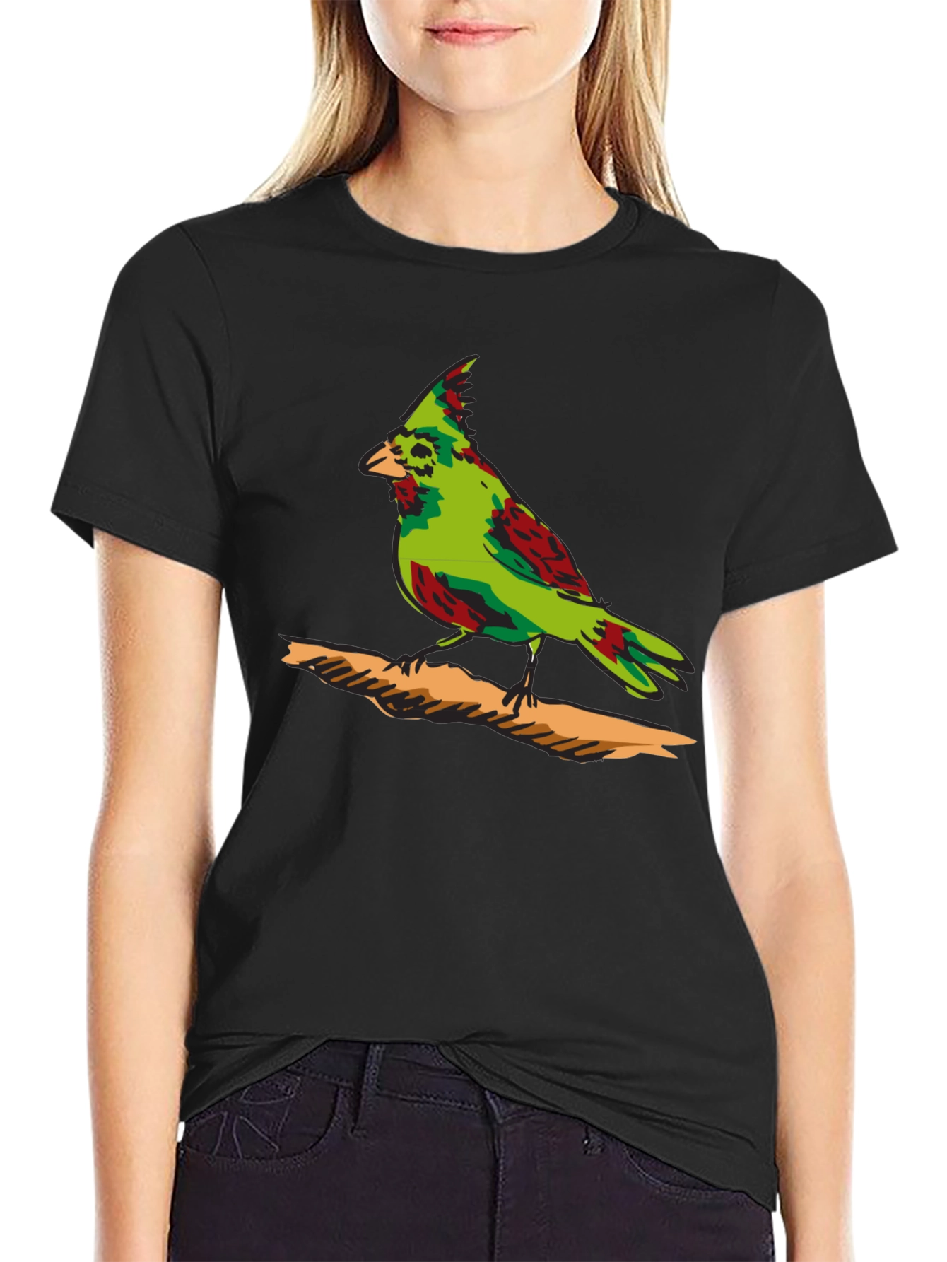 Green Cardinal Graphic Print T-Shirt