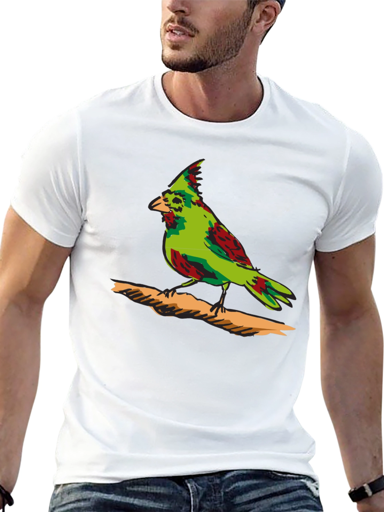 Green Cardinal Graphic Print T-Shirt
