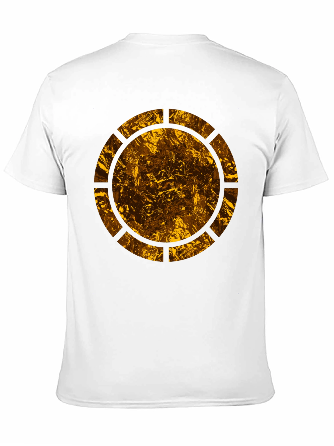 Mens Black T-Shirt with Abstract Gold Circle Design