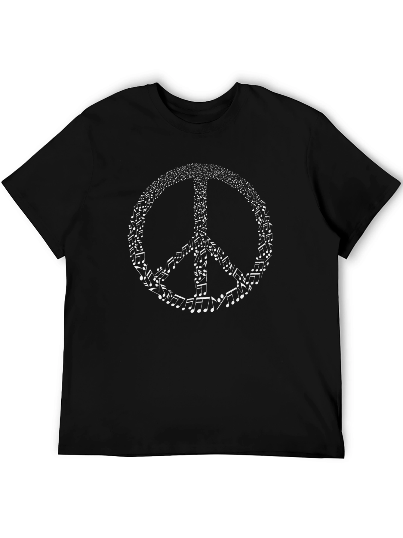Peace Sign Music Note T-Shirt - Black