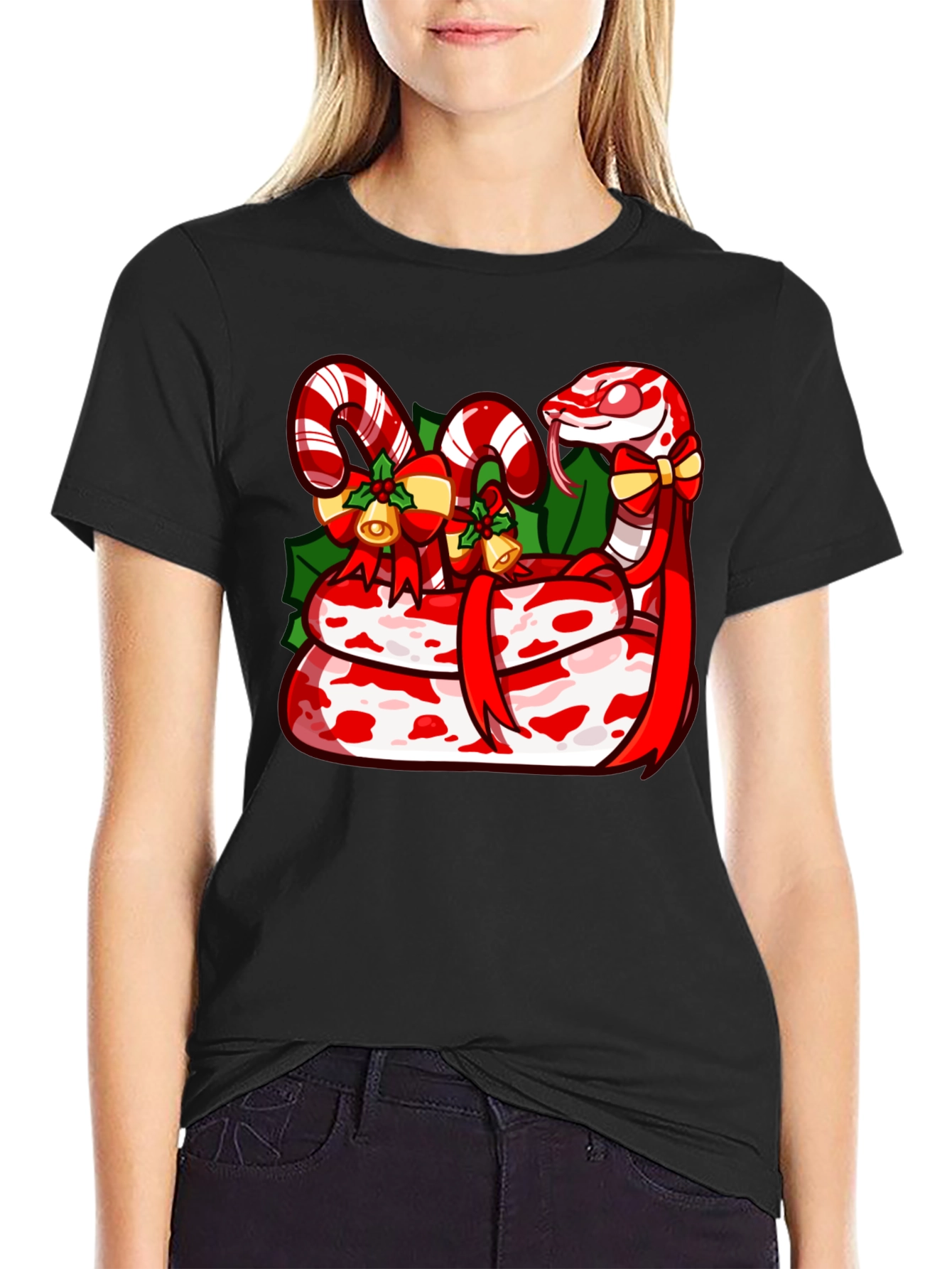 Festive Snake Graphic T-Shirt
