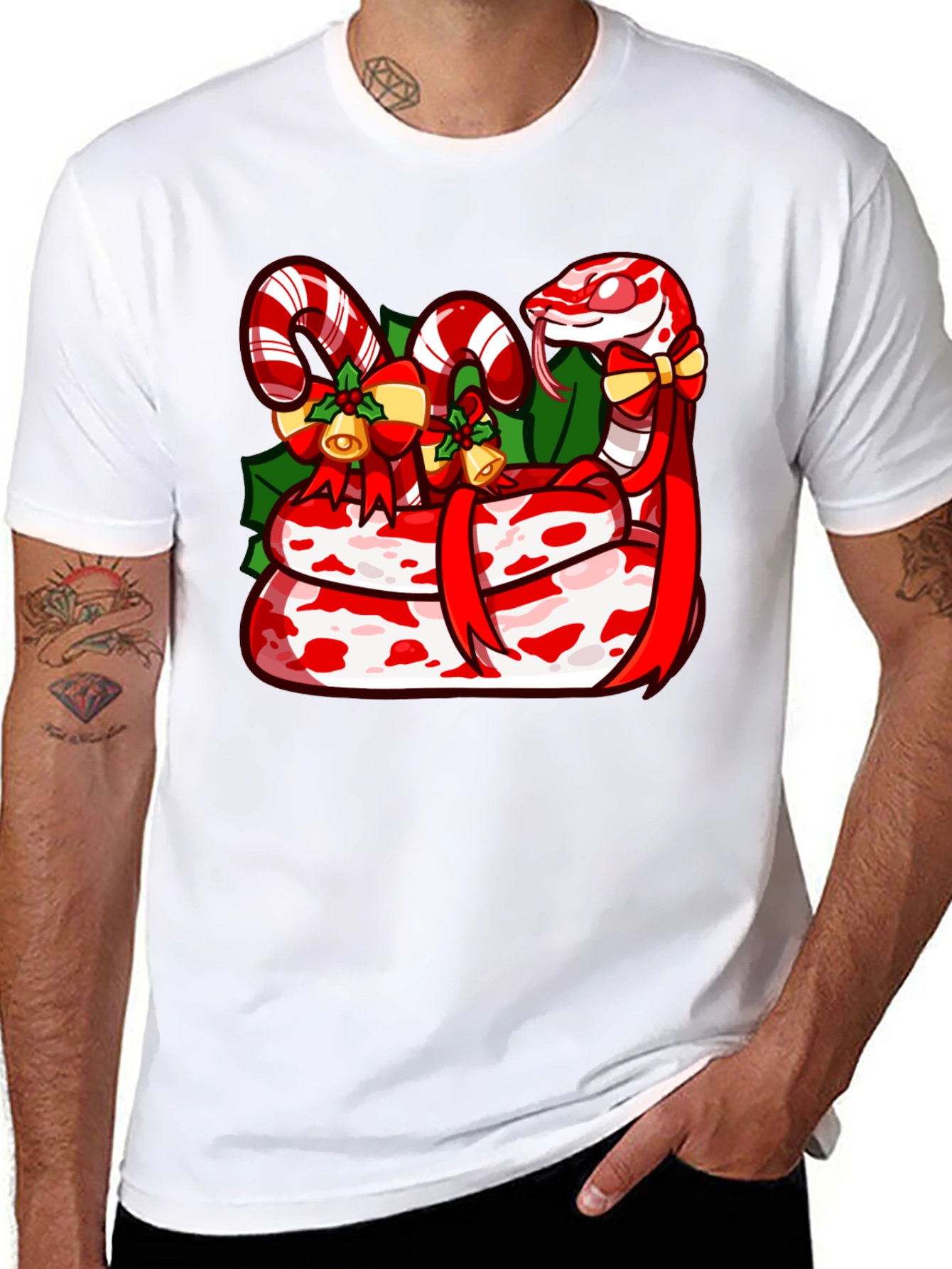 Festive Snake Graphic T-Shirt