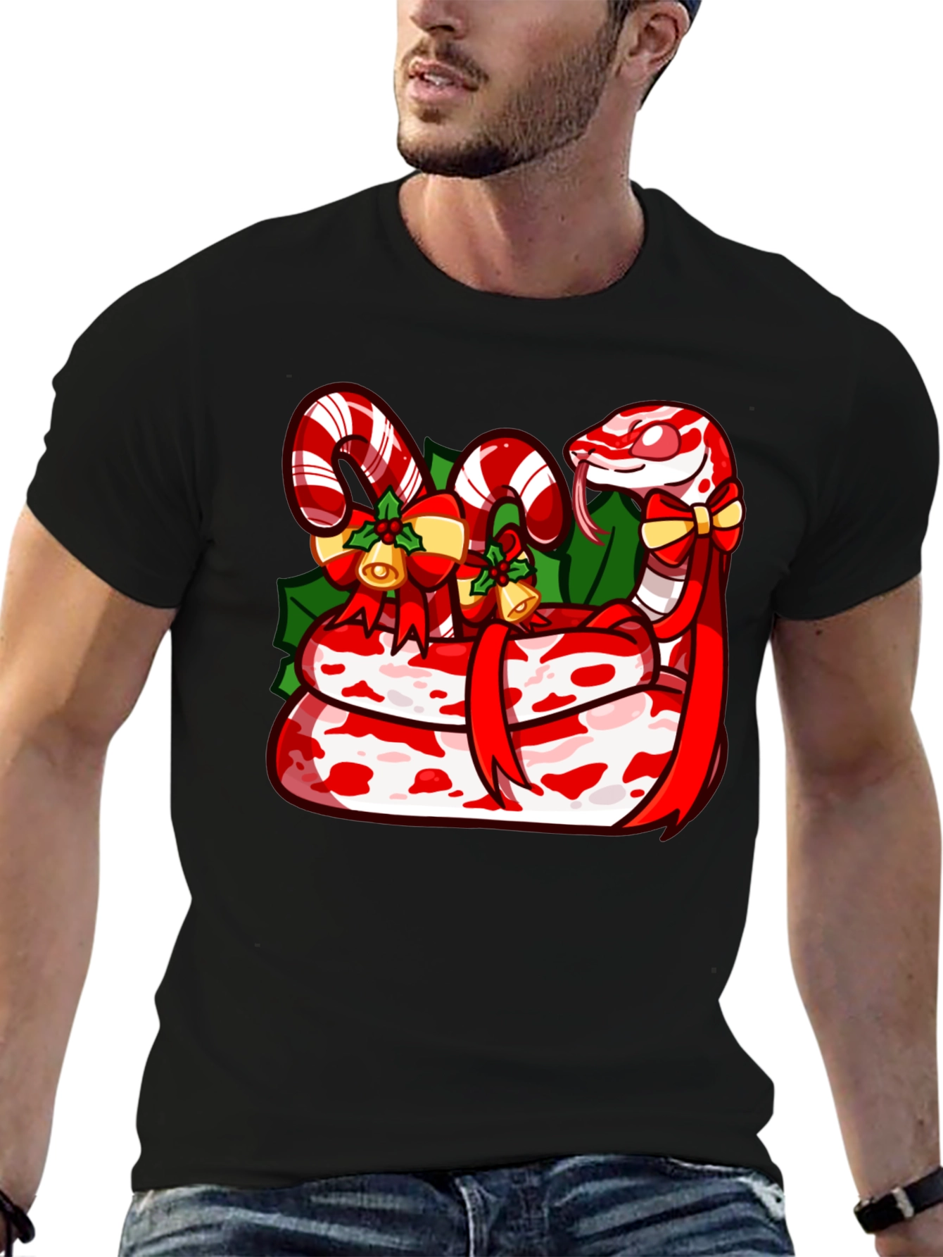 Festive Snake Graphic T-Shirt