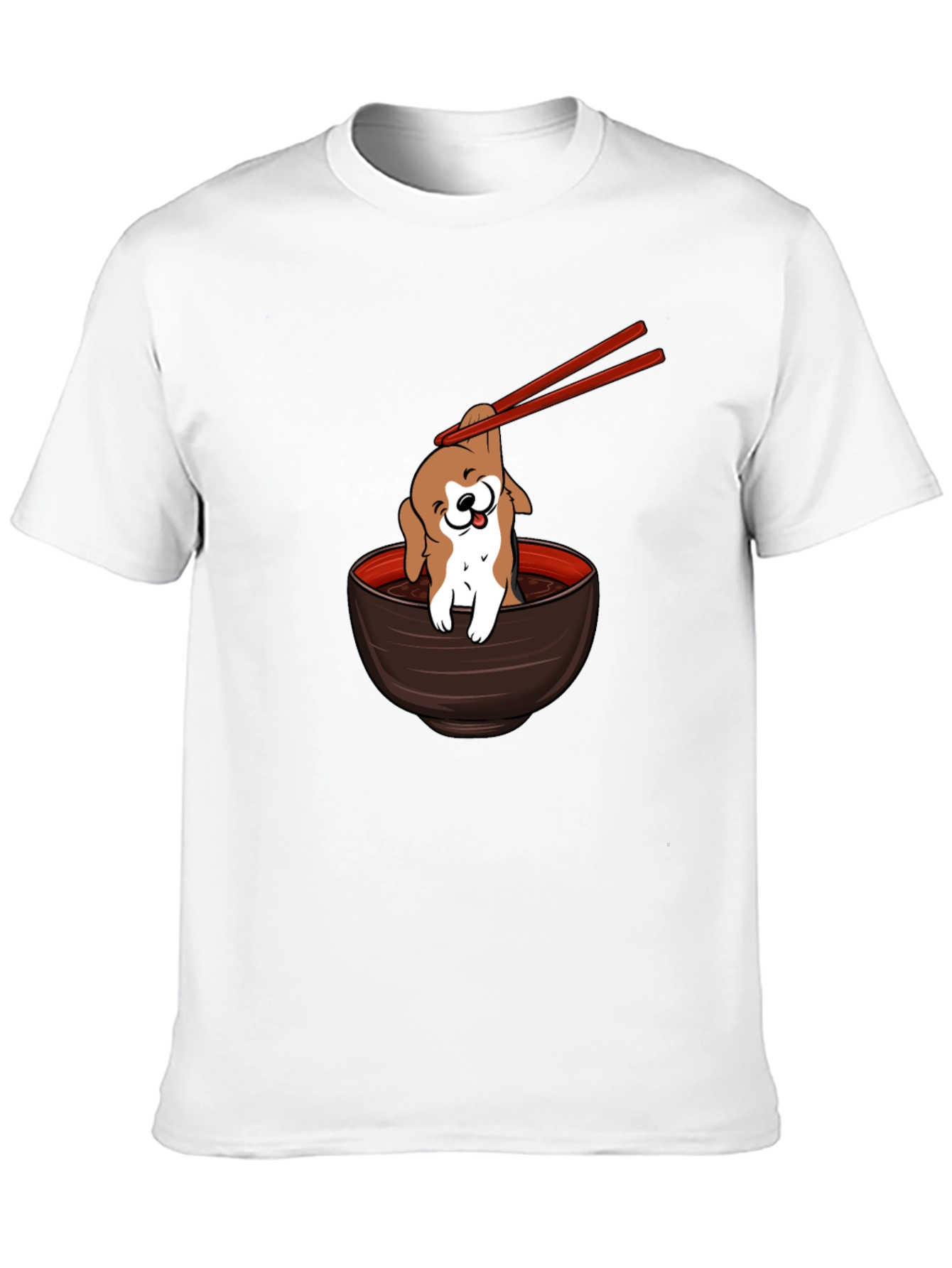 Dog Ramen Bowl T-Shirt - Cute Puppy Noodles Tee