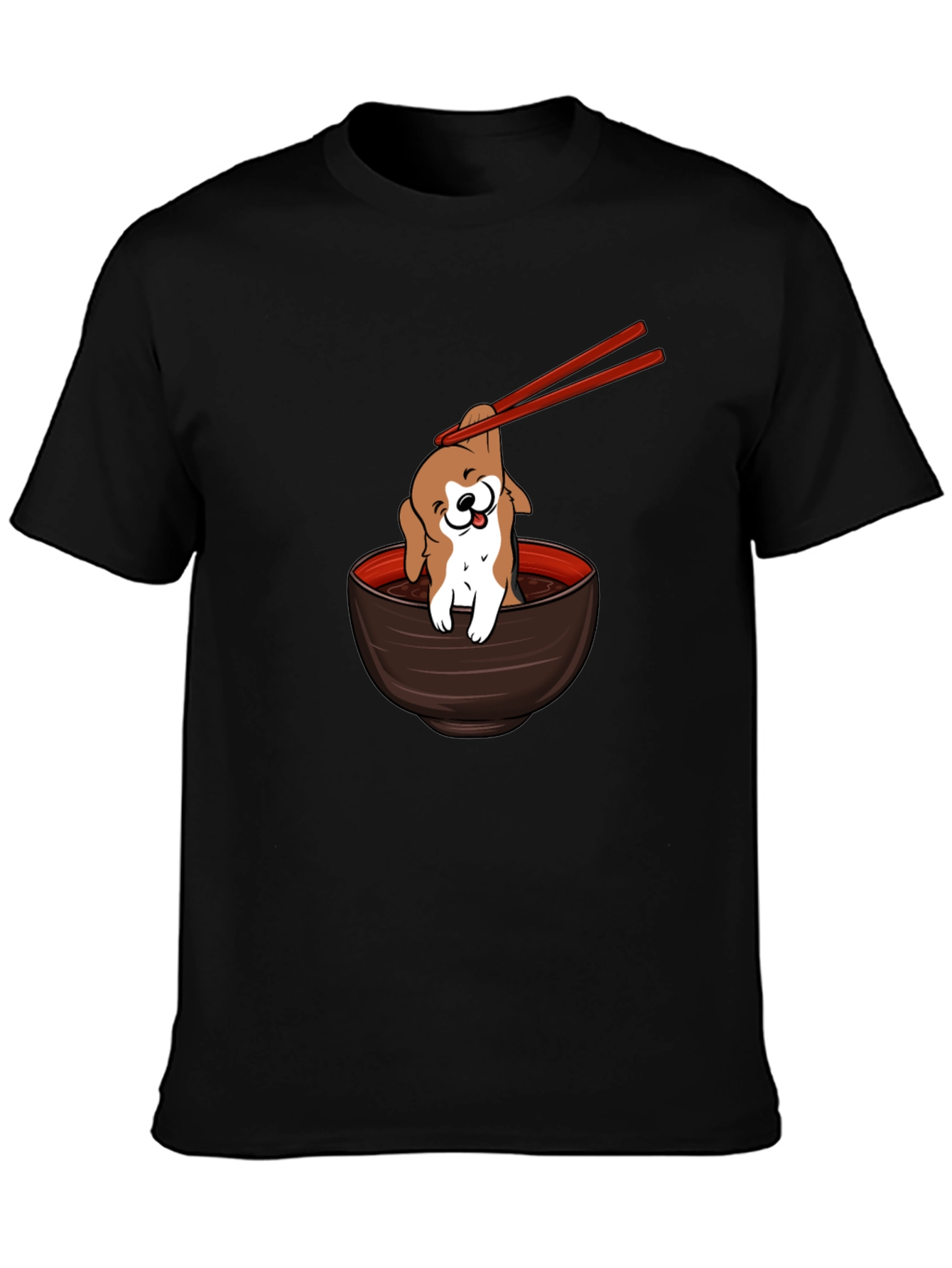 Dog Ramen Bowl T-Shirt - Cute Puppy Noodles Tee
