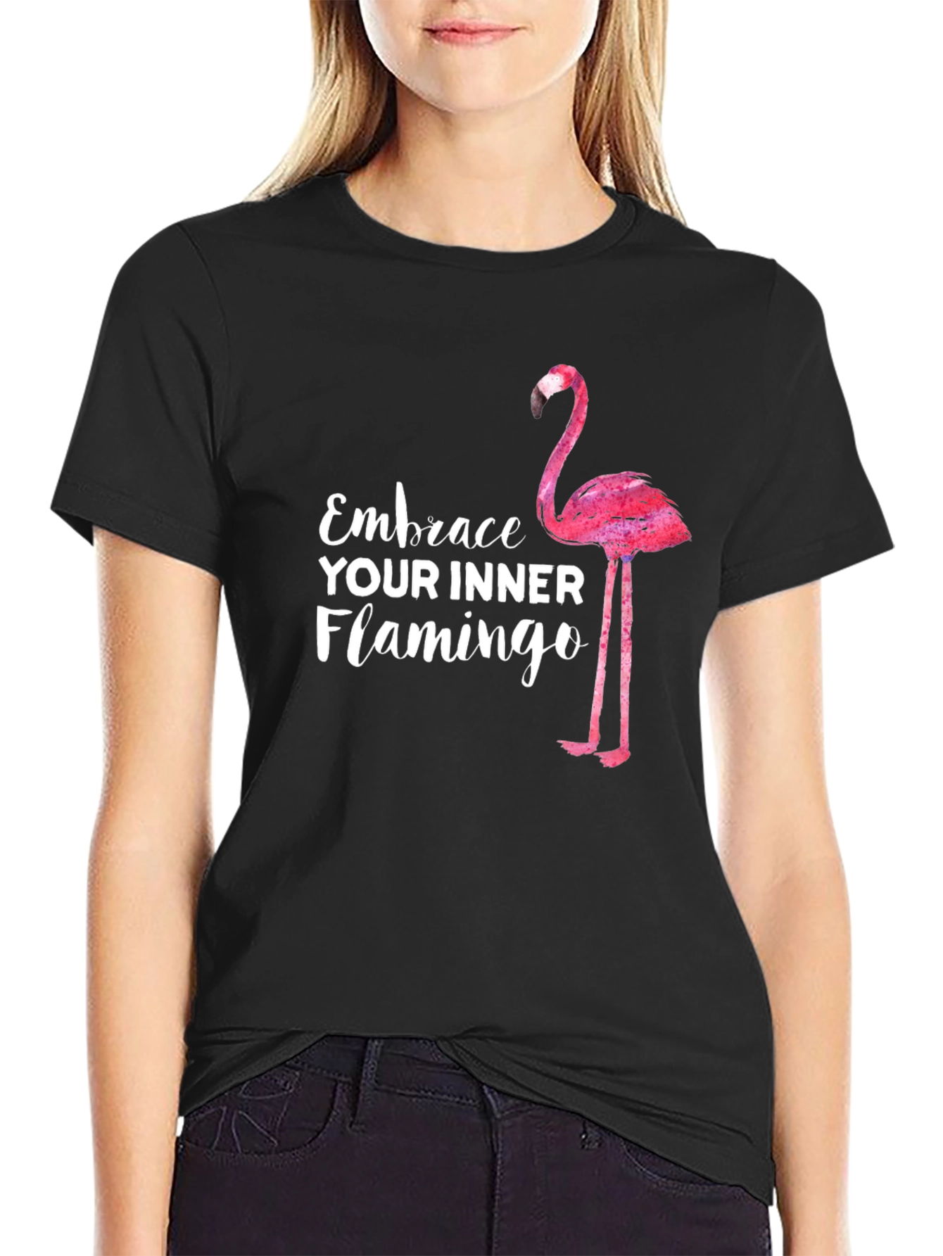 Embrace Your Inner Flamingo T-Shirt - Black