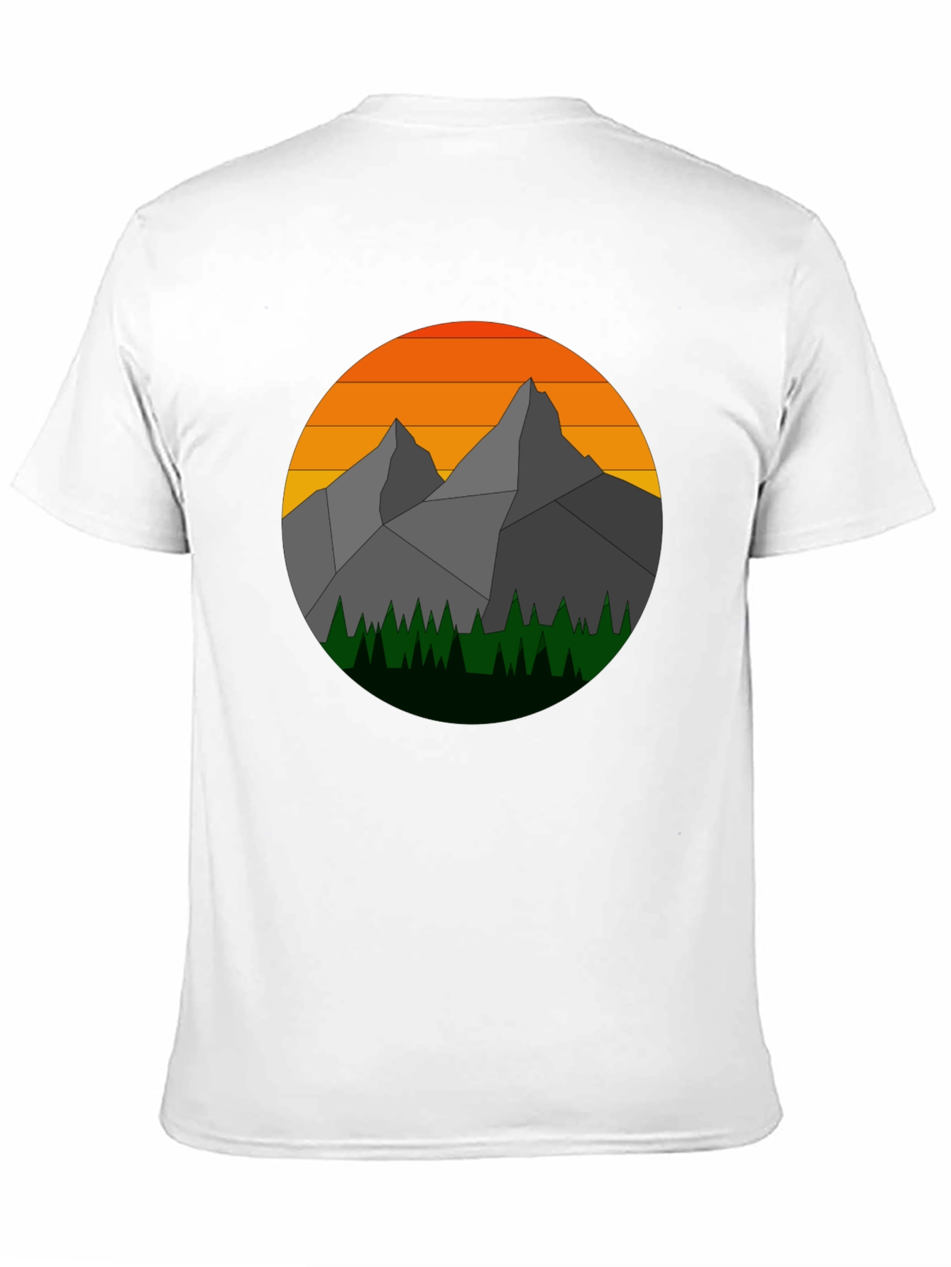Geometric Mountain Sunset Graphic Tee